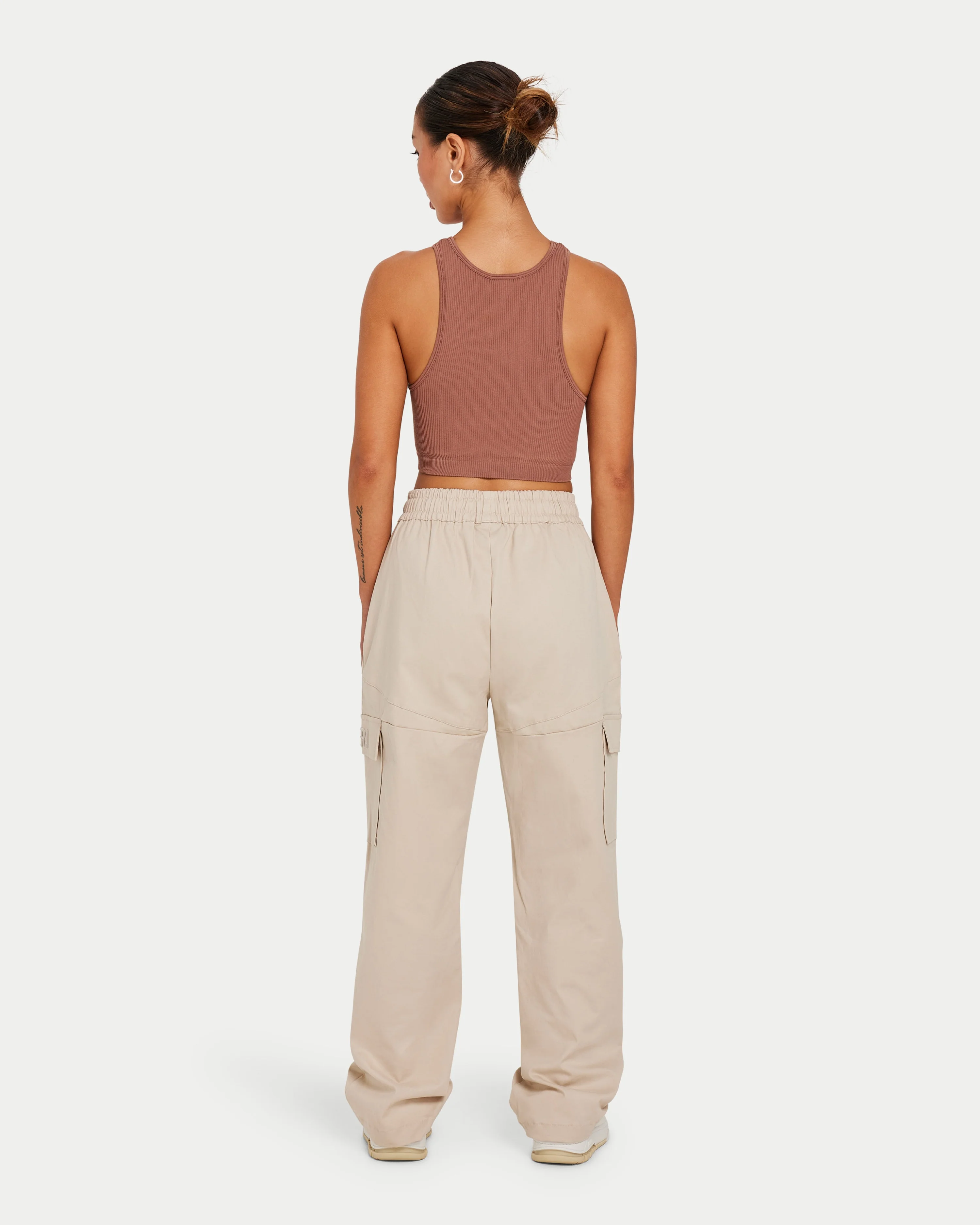 Womens Ribbed Base Racer Crop Top - Image 4