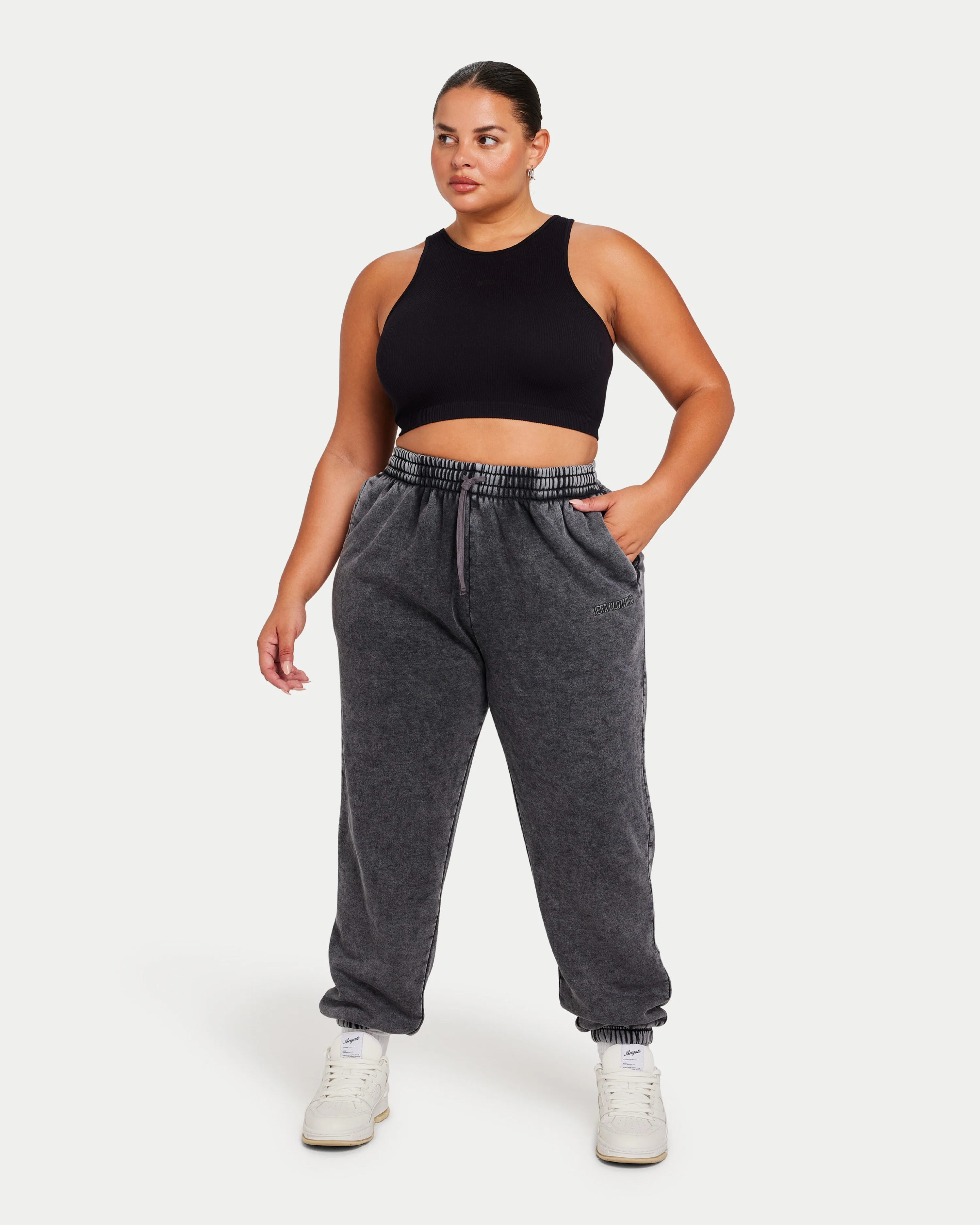 Womens Ribbed Base Racer Crop Top - Image 3
