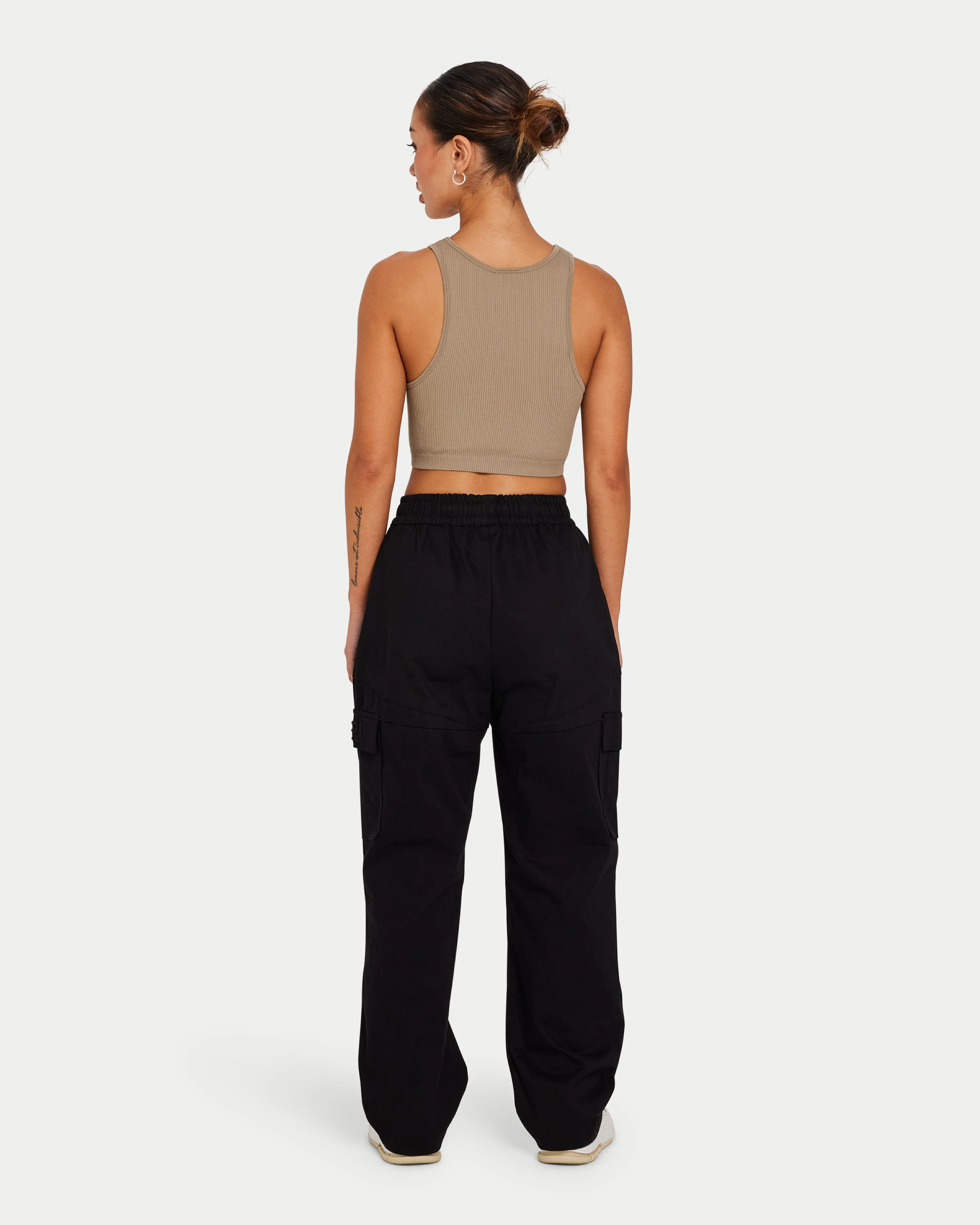 Womens Ribbed Base Racer Crop Top - Image 4