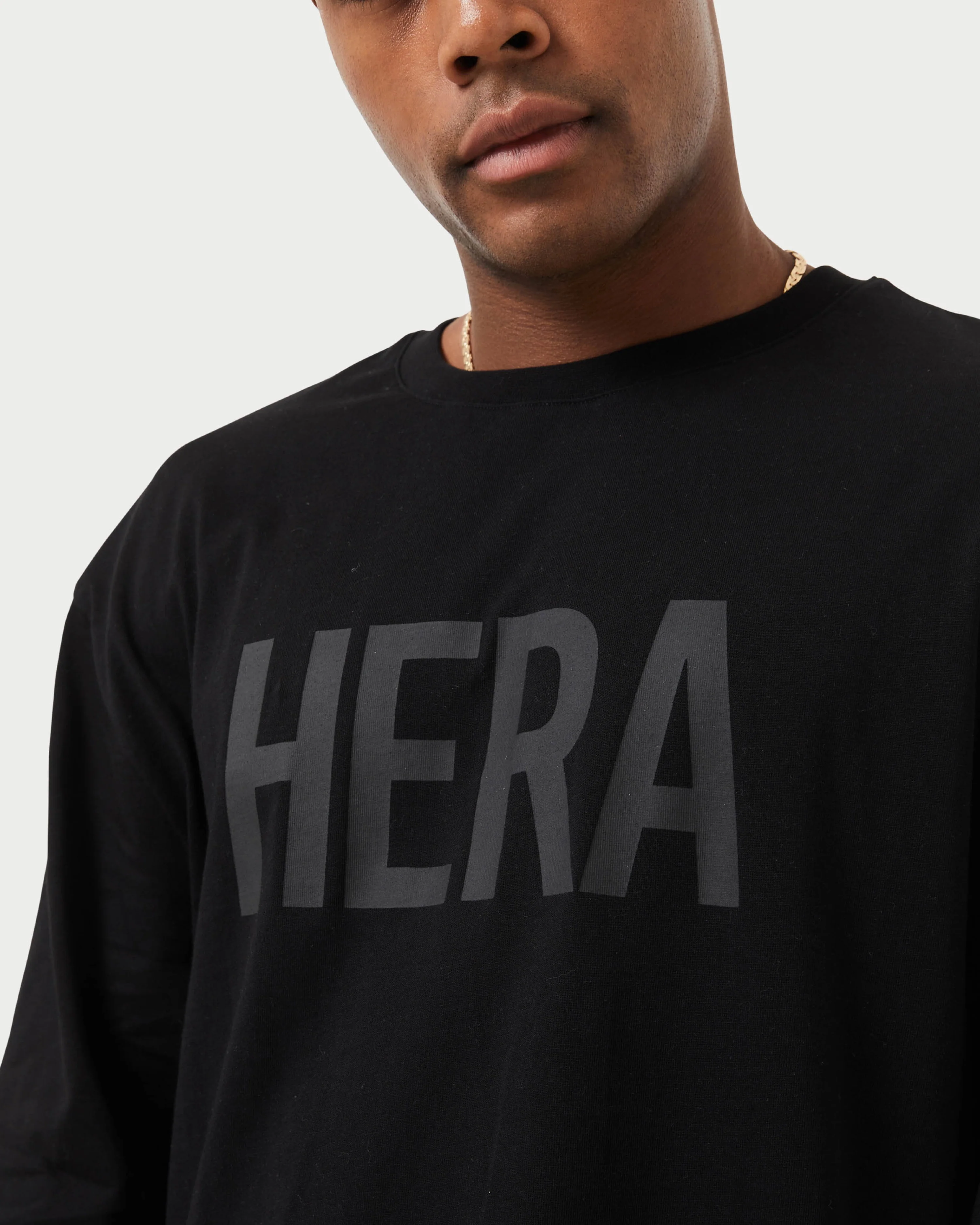 Mens Label Long Sleeve Oversized T-Shirt - Image 3