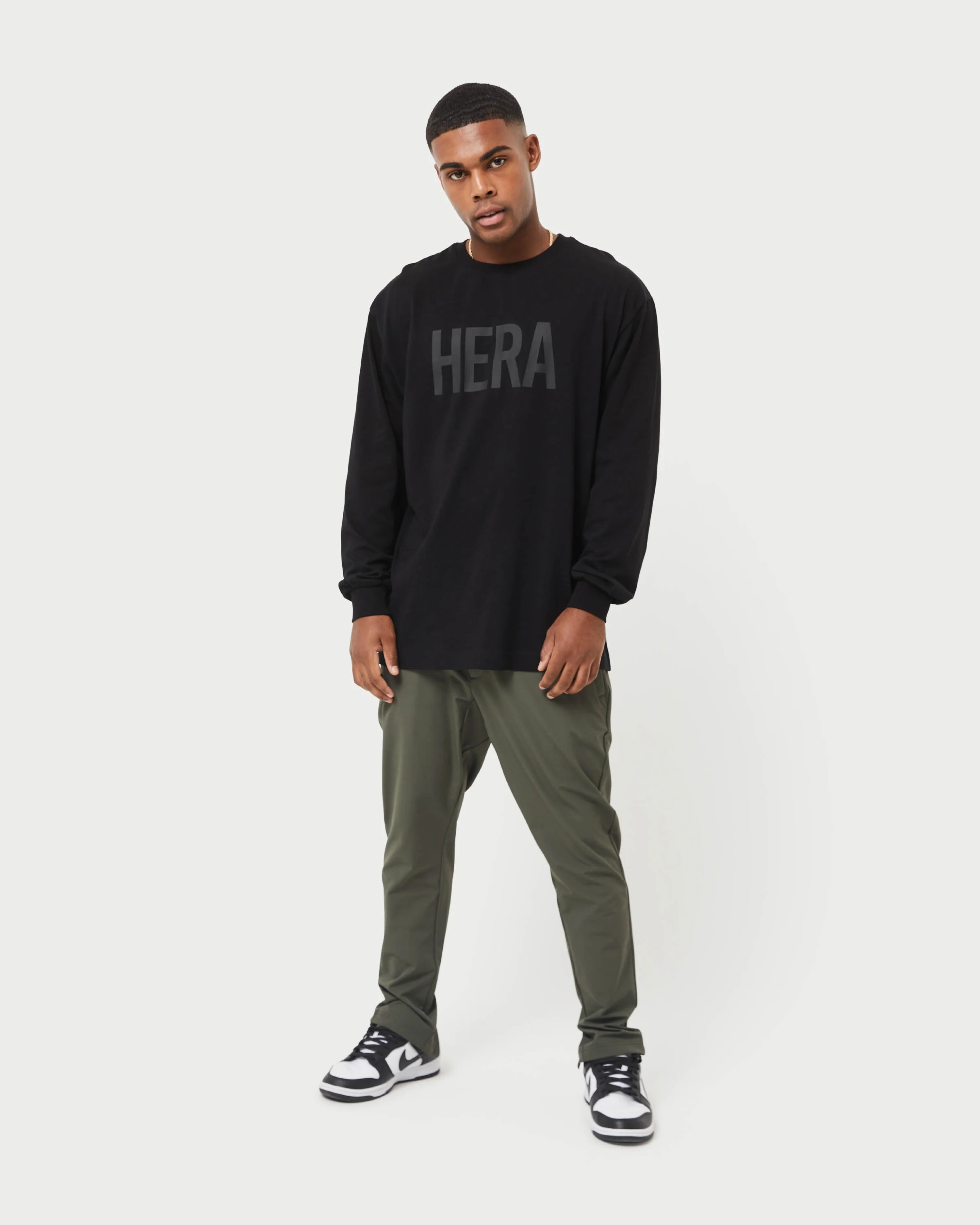 Mens Label Long Sleeve Oversized T-Shirt - Image 5