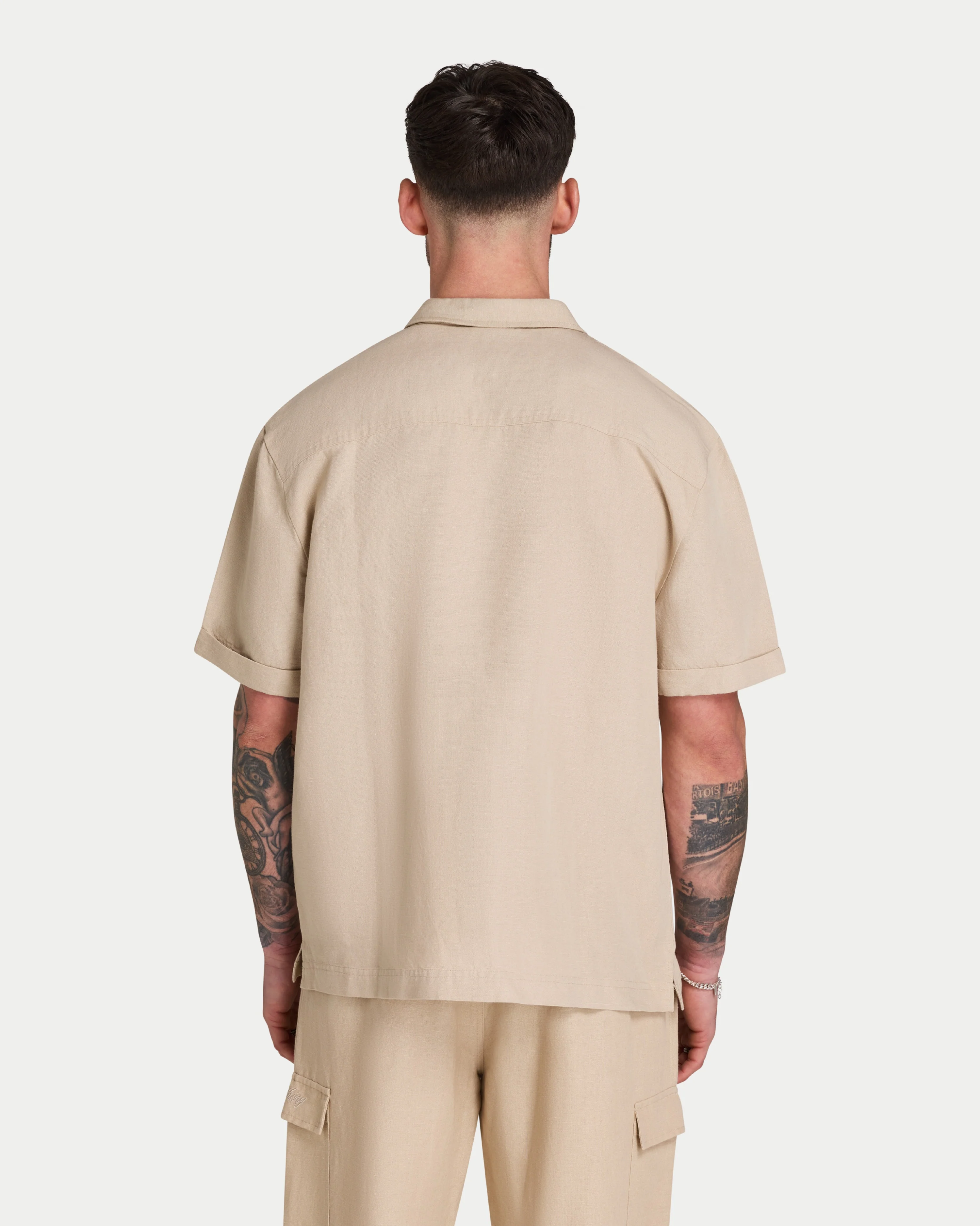 Mens Linen Short Sleeve Shirt - Image 2