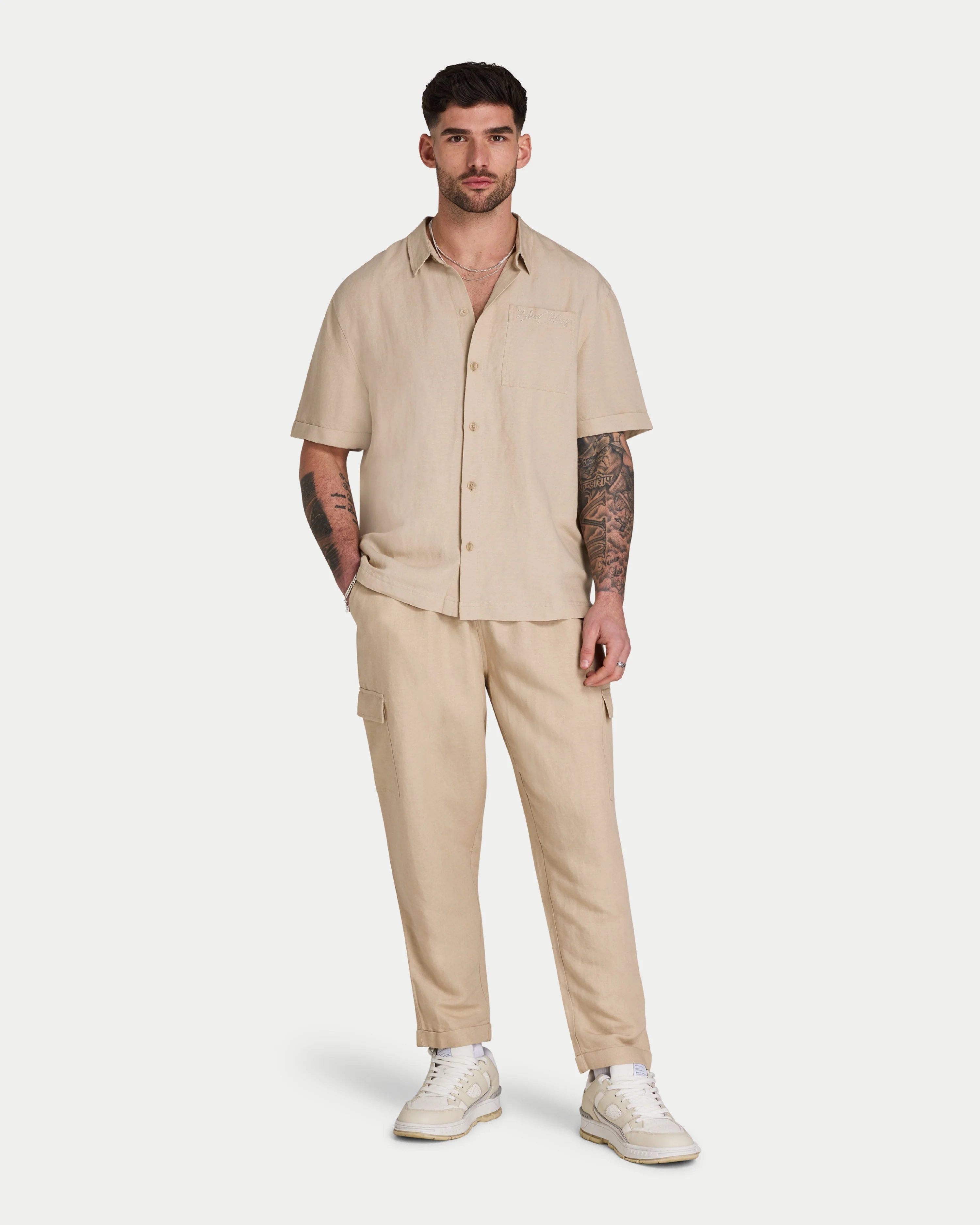 Mens Linen Short Sleeve Shirt - Image 3