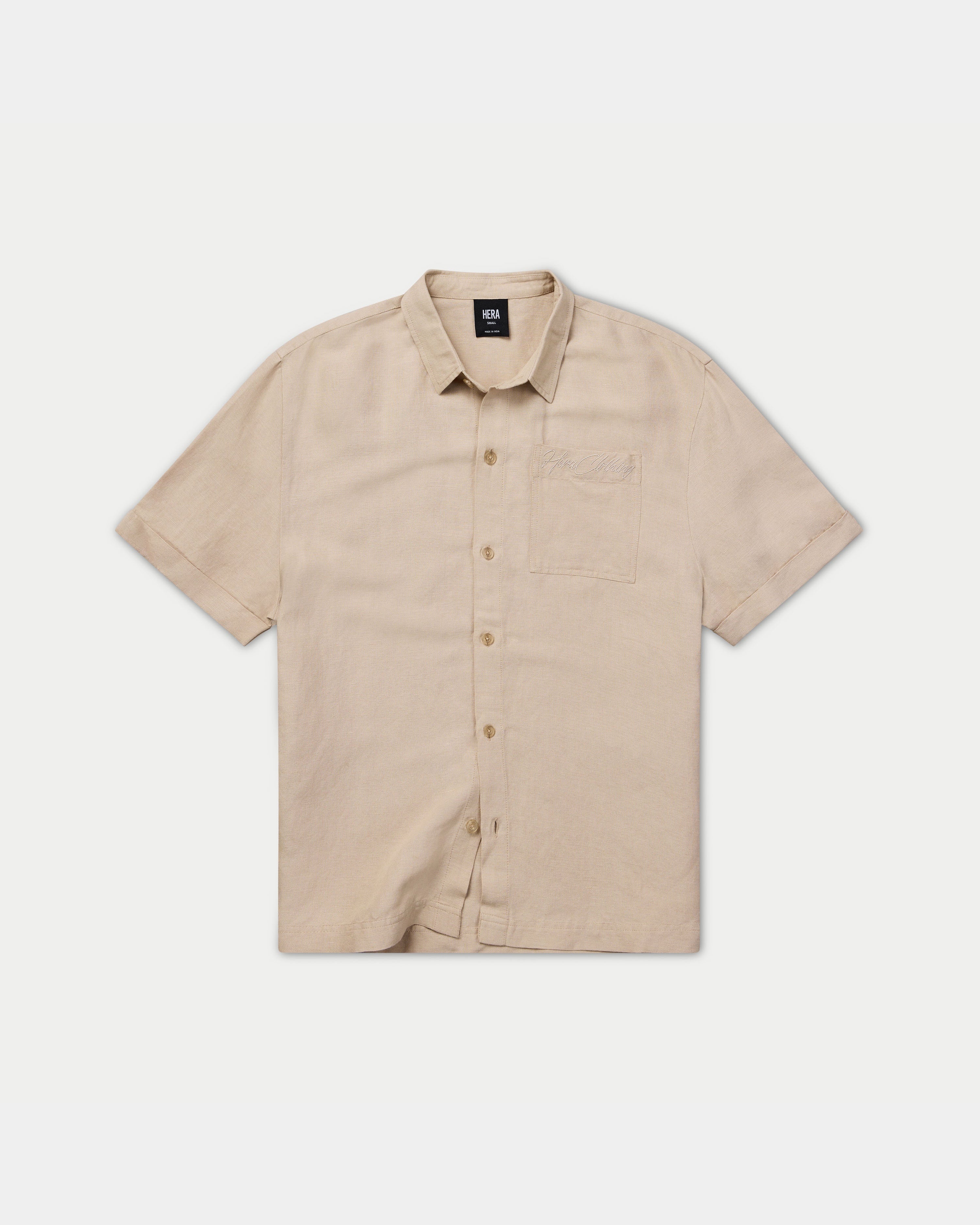 Mens Linen Short Sleeve Shirt - Image 6