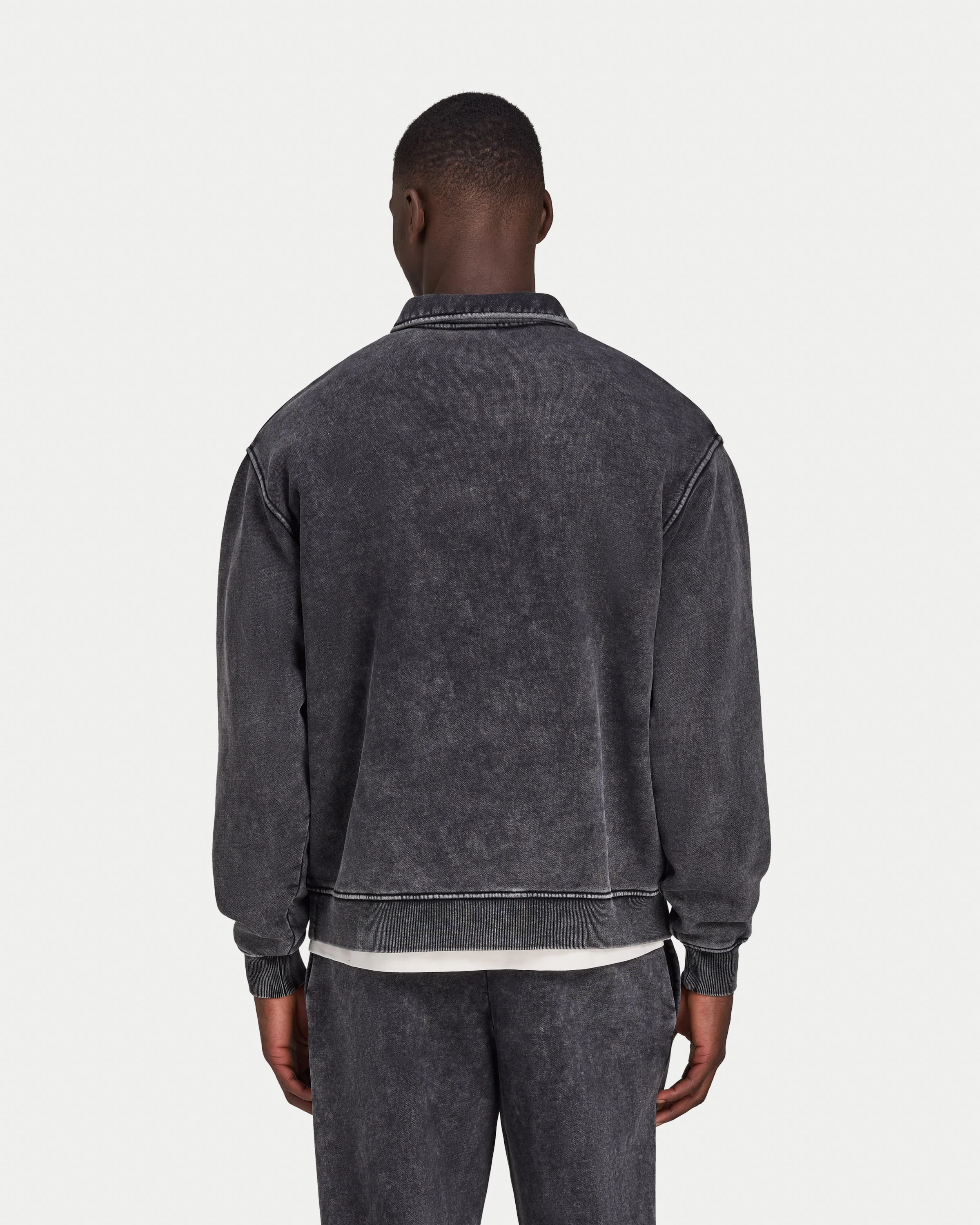 Mens Signature Washed Oversized 1/4 Zip Sweatshirt - Image 2