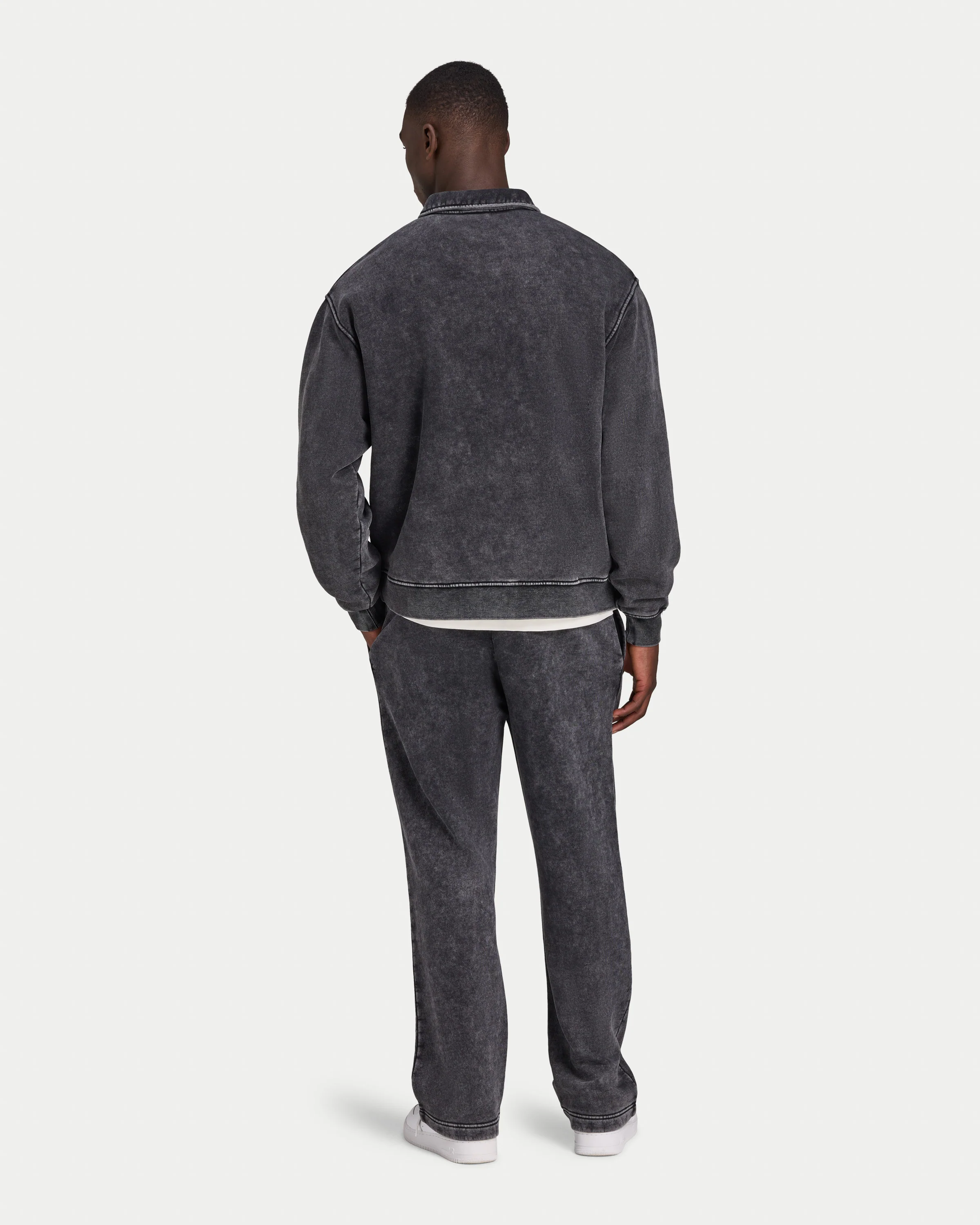 Mens Signature Washed Oversized 1/4 Zip Sweatshirt - Image 5