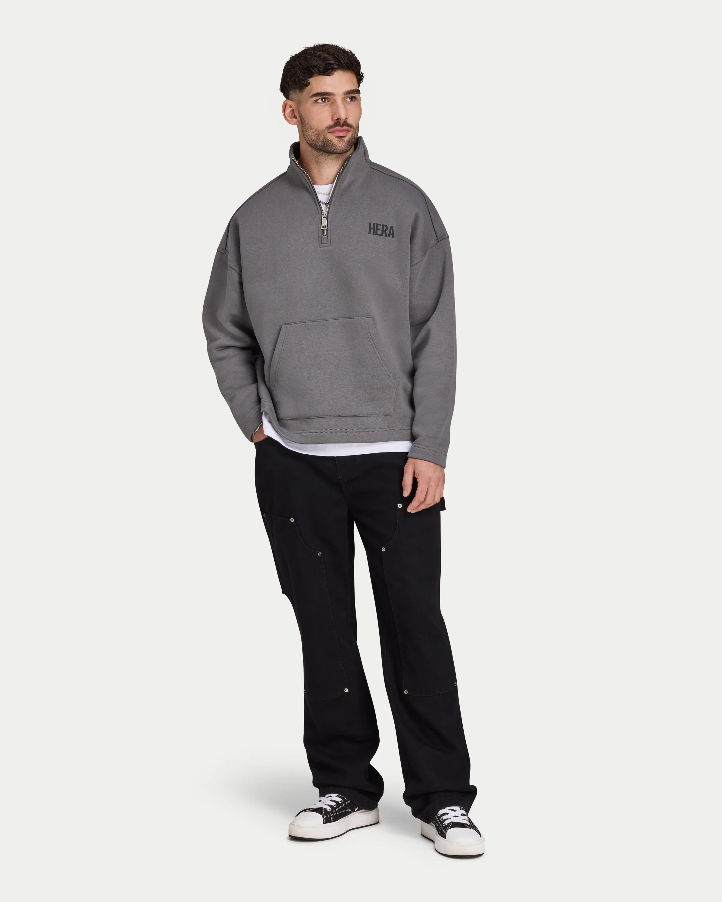 Mens Staple Oversized ¼ Zip Sweatshirt - Image 3