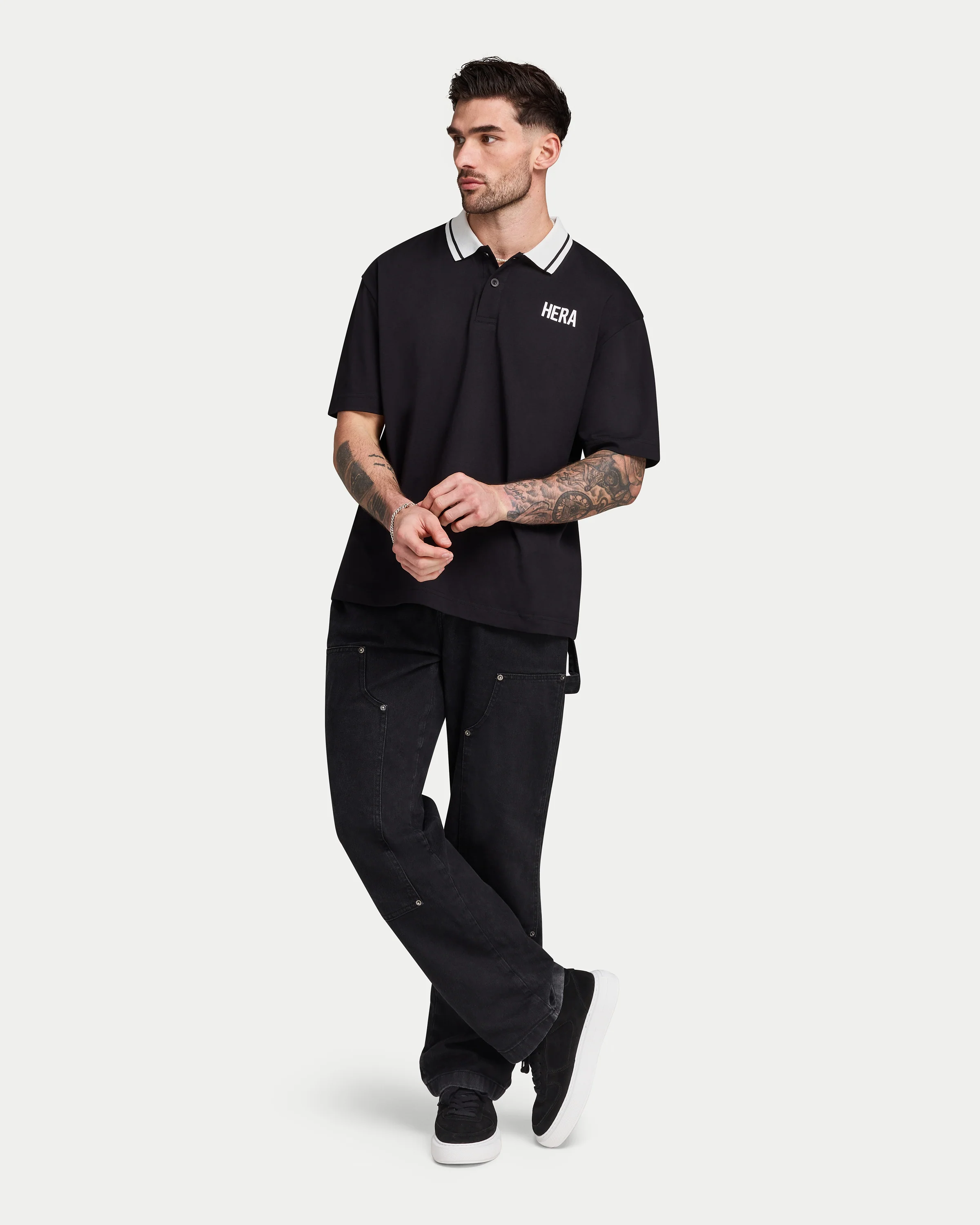 Mens Staple Oversized Polo T-Shirt - Image 3