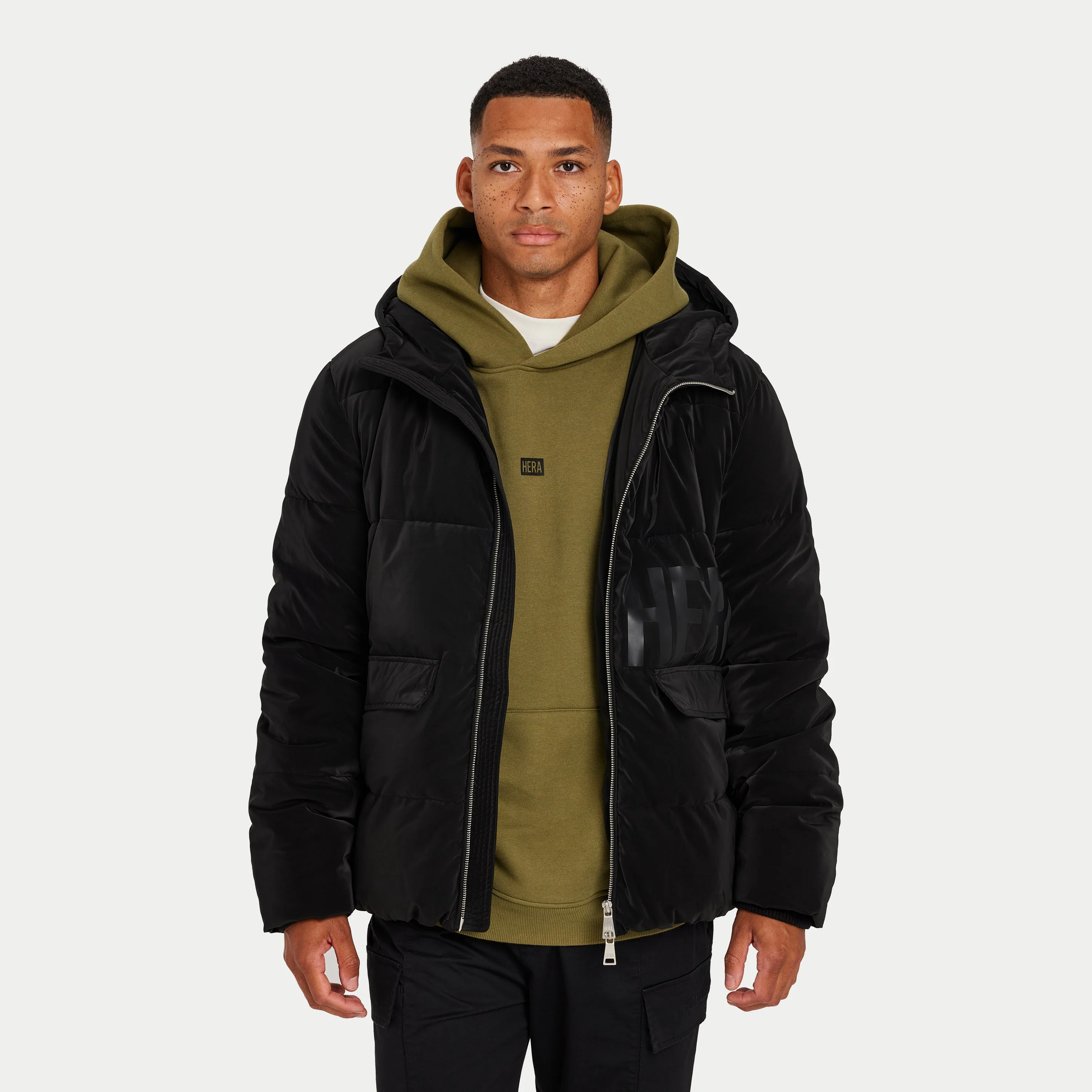 REWEAR  Layer Puffer Jacket - Black