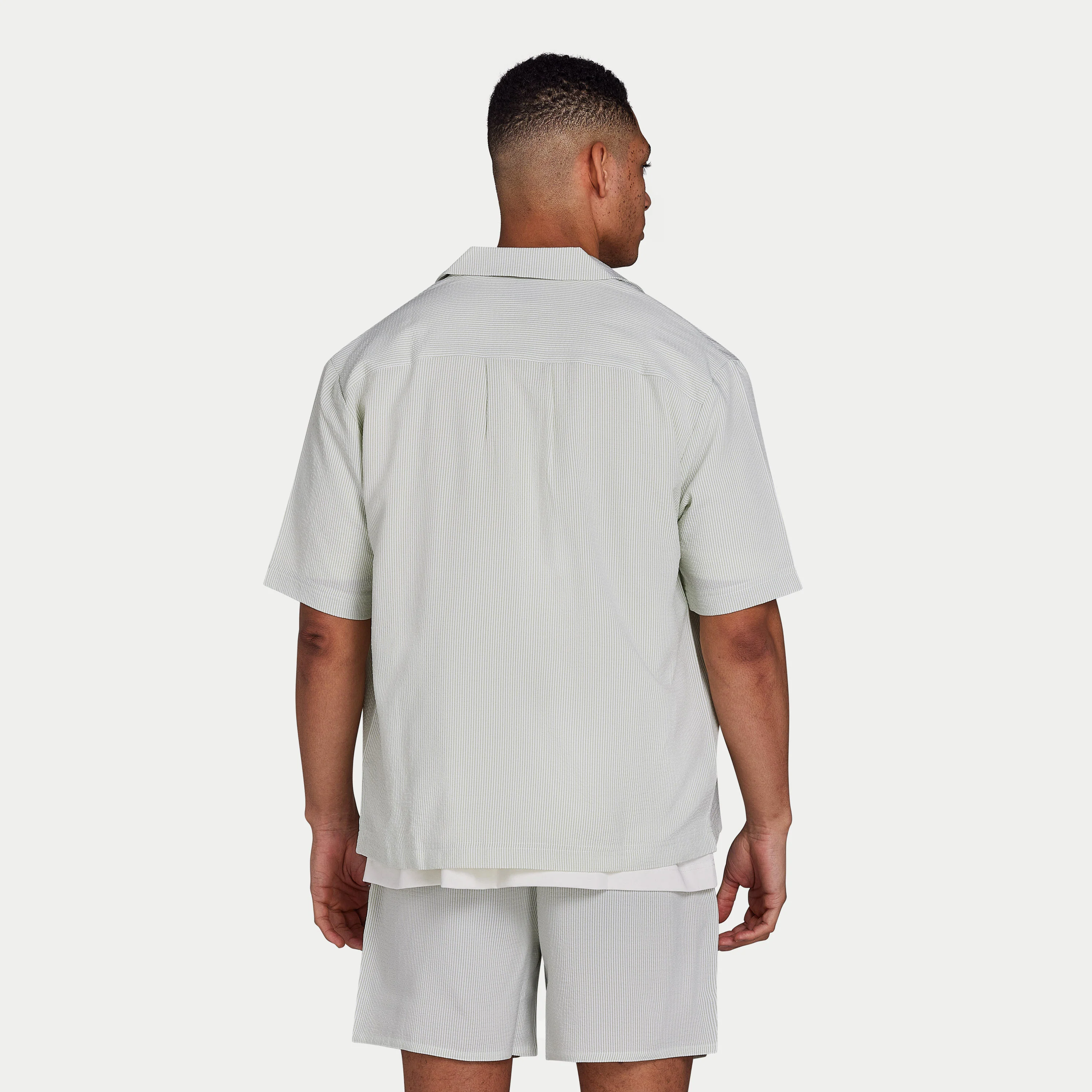 REWEAR Seersucker Shirt - Cactus Green - Image 2
