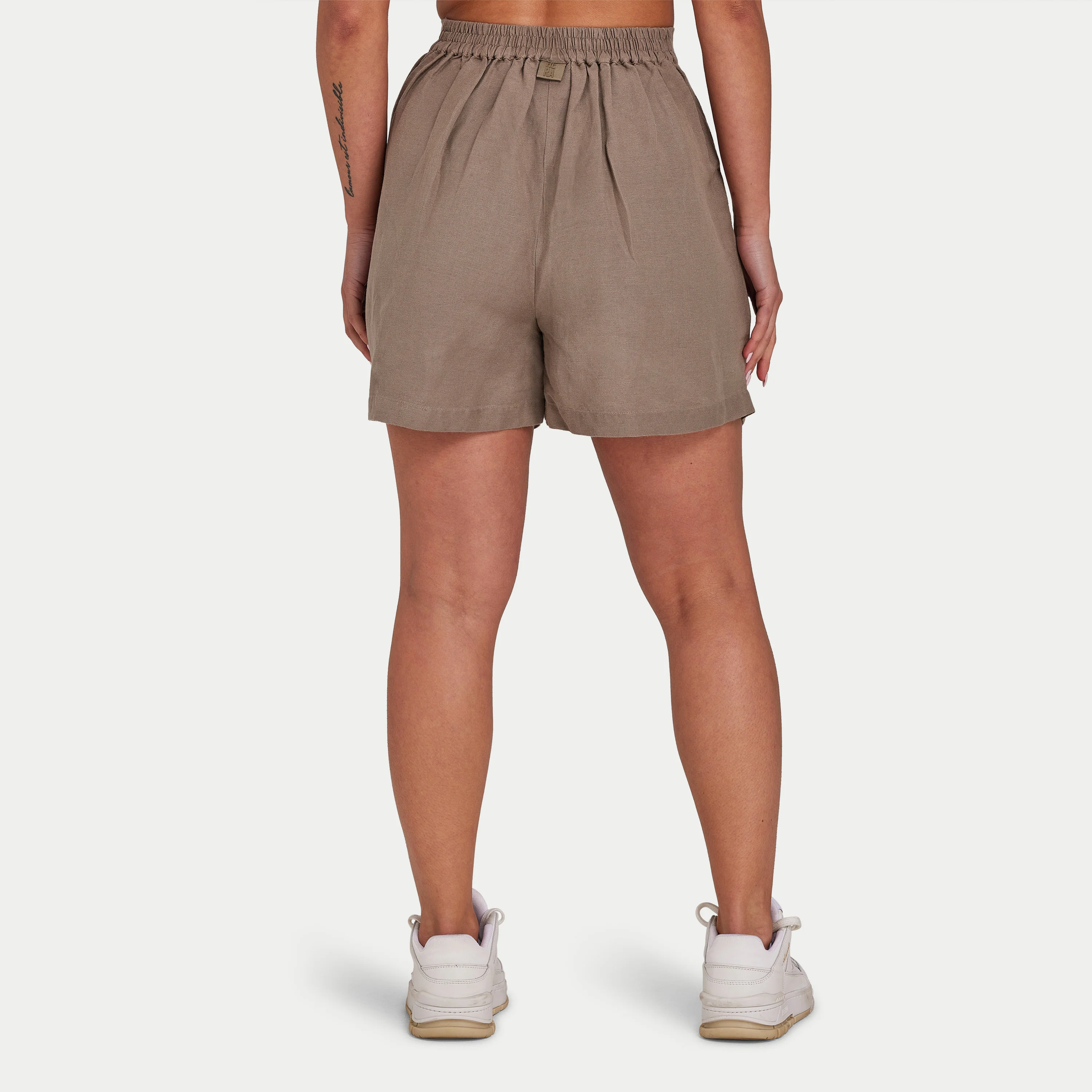 REWEAR Womens Linen Mix Short - Marsh Grey - Image 2