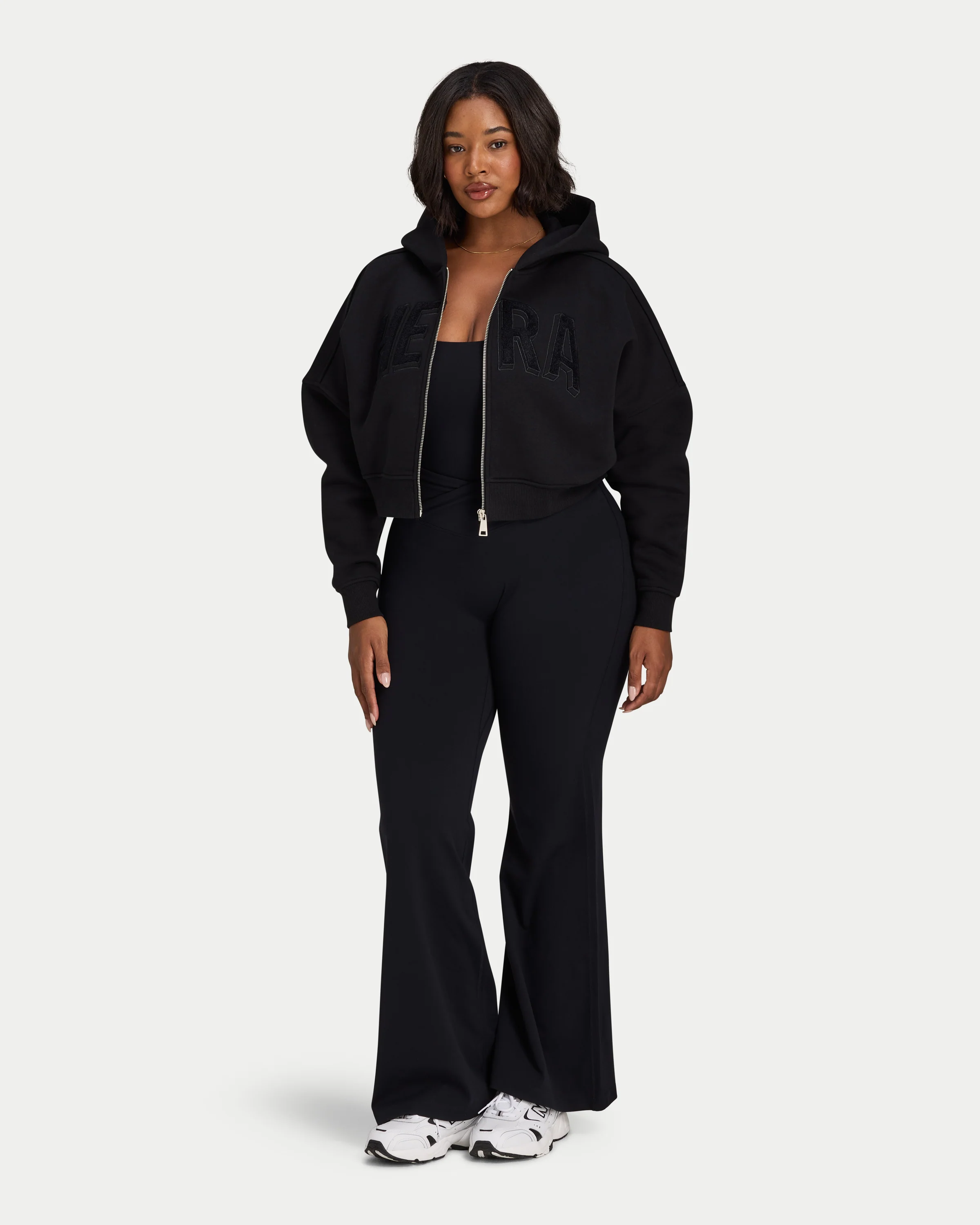 Womens 365 Cropped Zip Hoodie - Image 5