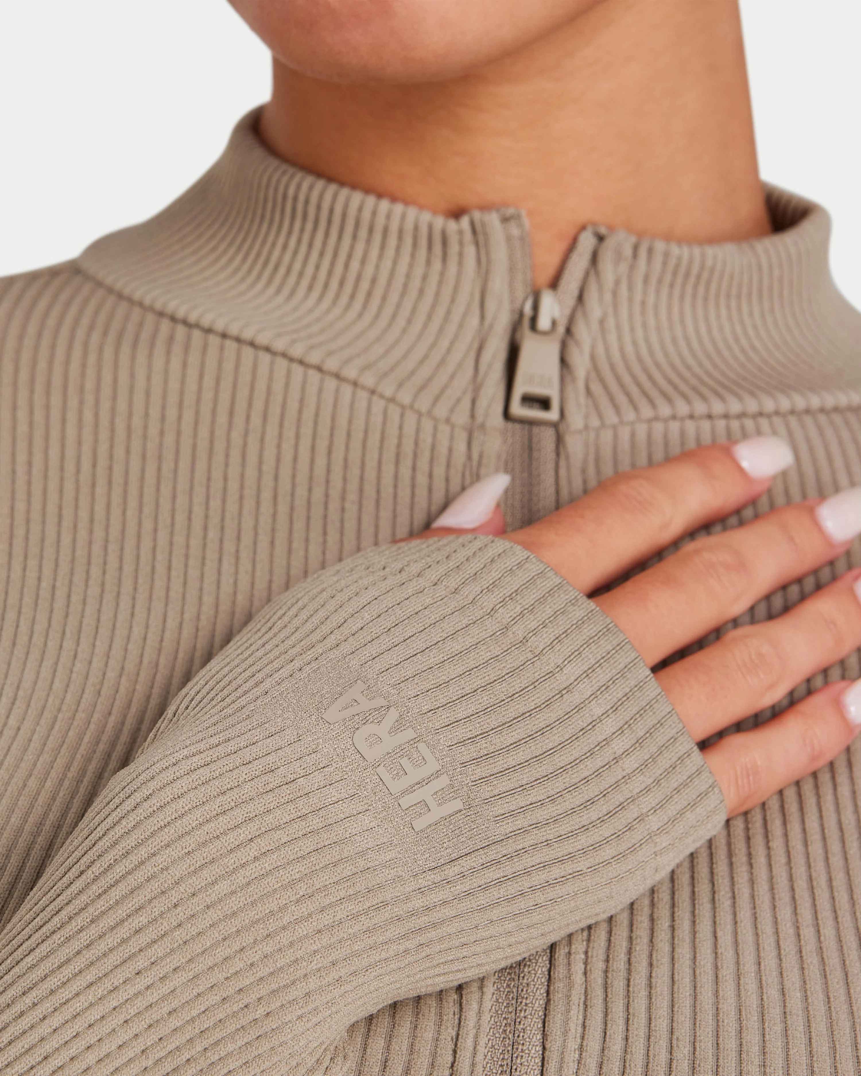 Womens Ribbed Base Long Sleeve Midi Dress - Image 6