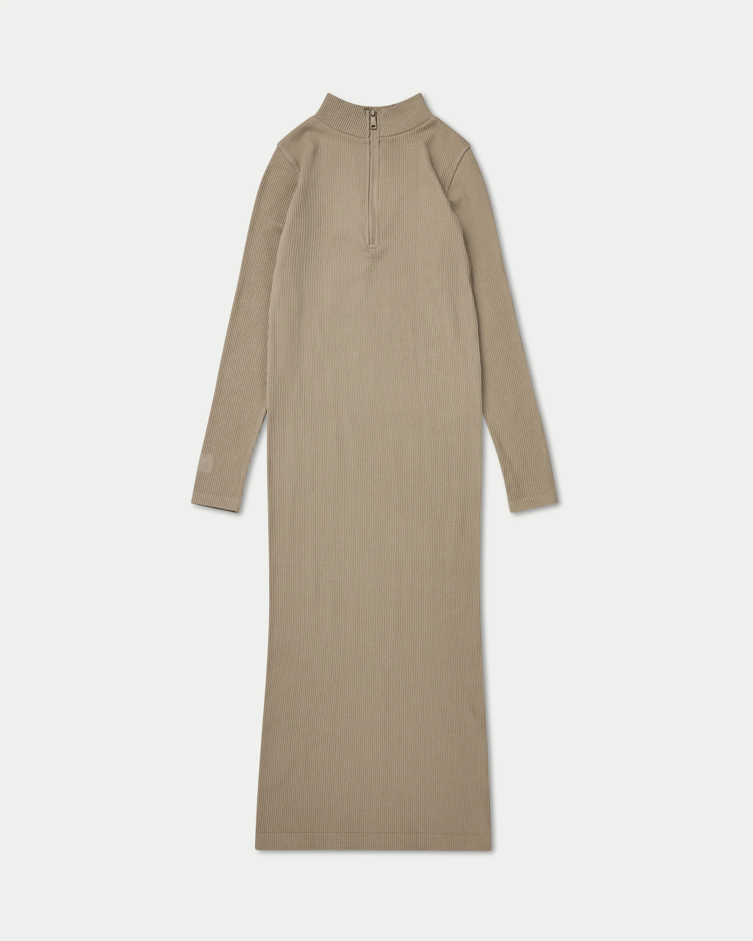 Womens Ribbed Base Long Sleeve Midi Dress - Image 7
