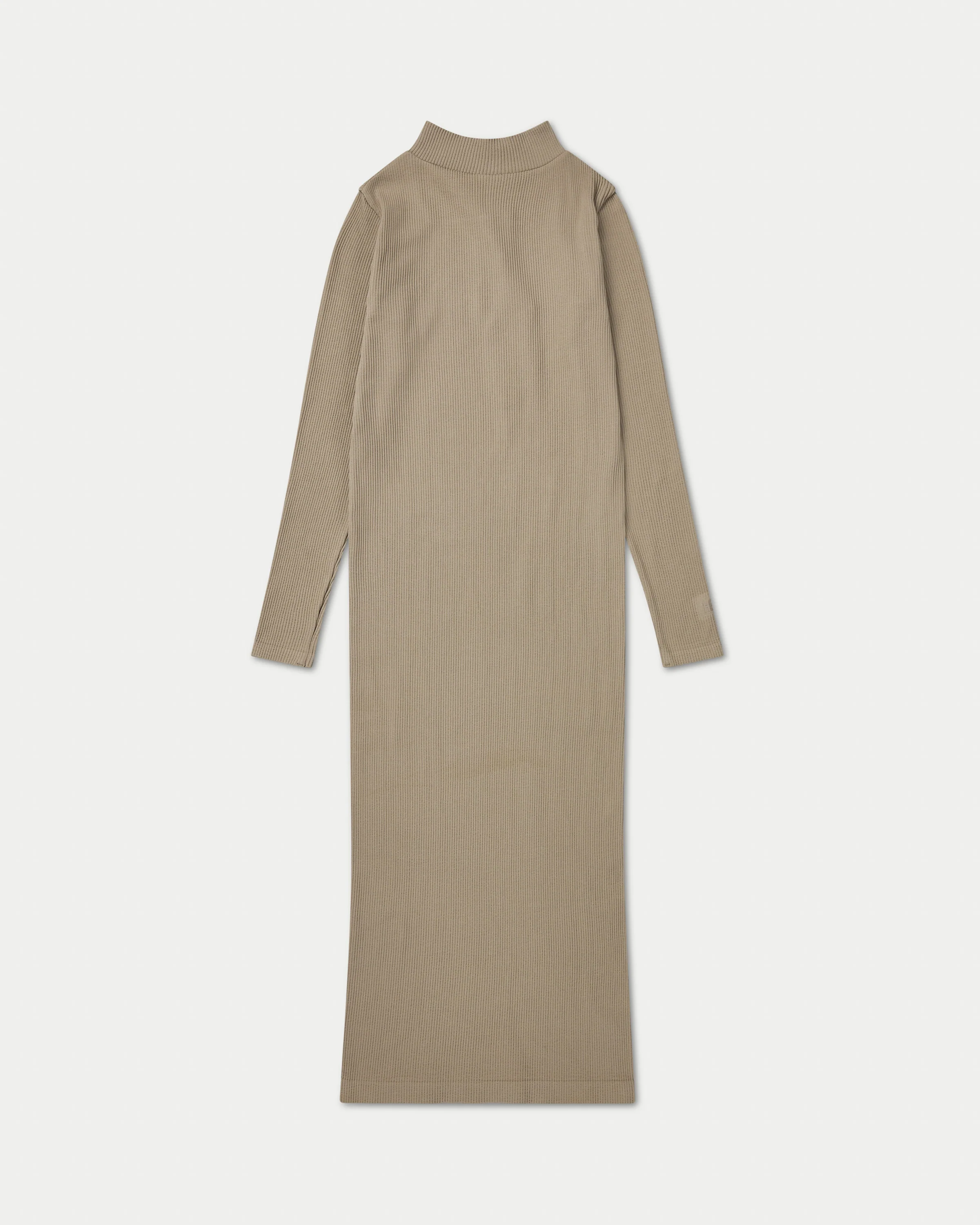 Womens Ribbed Base Long Sleeve Midi Dress - Image 8