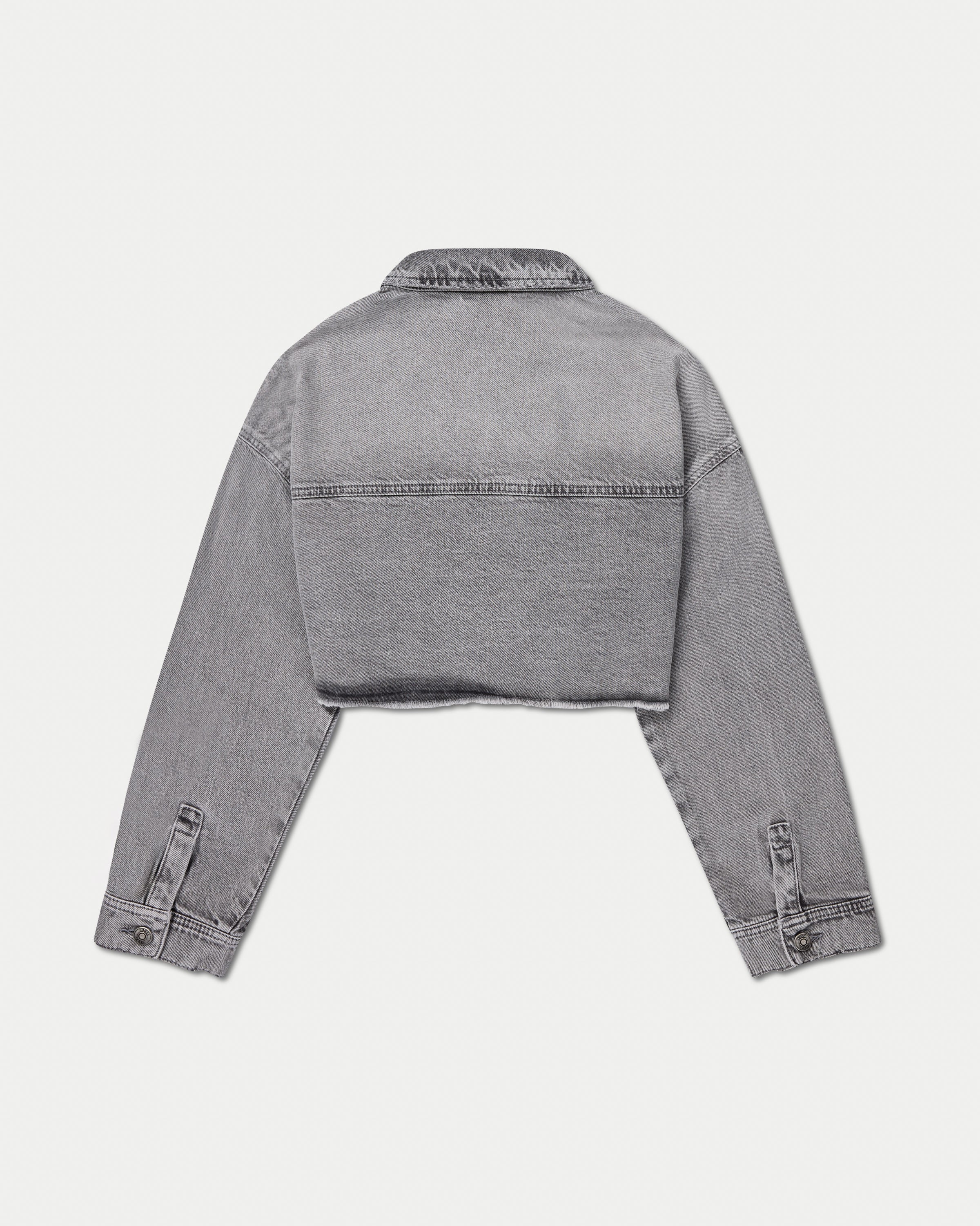 Womens Cropped Denim Jacket - Image 9