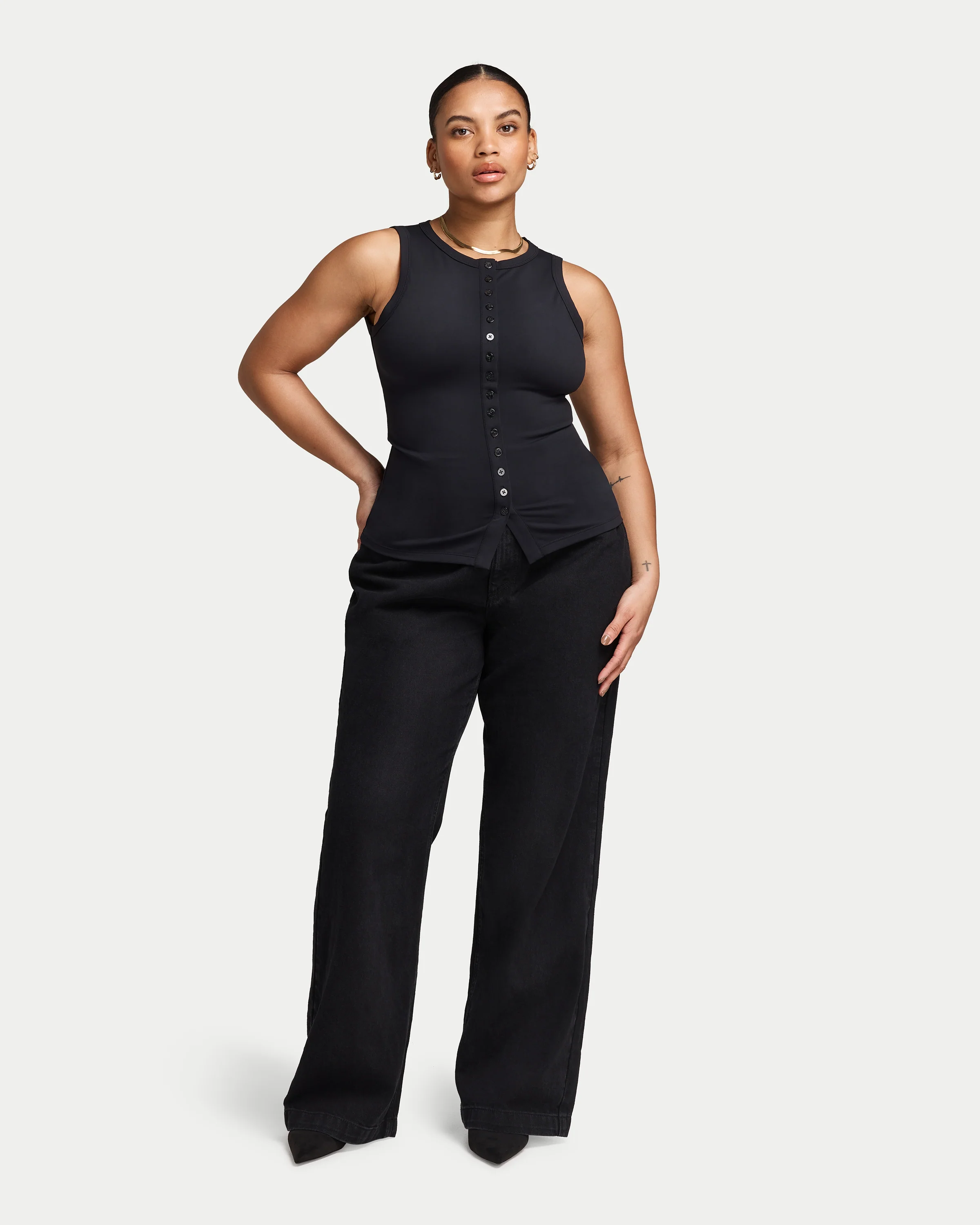 Womens Essentials Button Top - Image 5