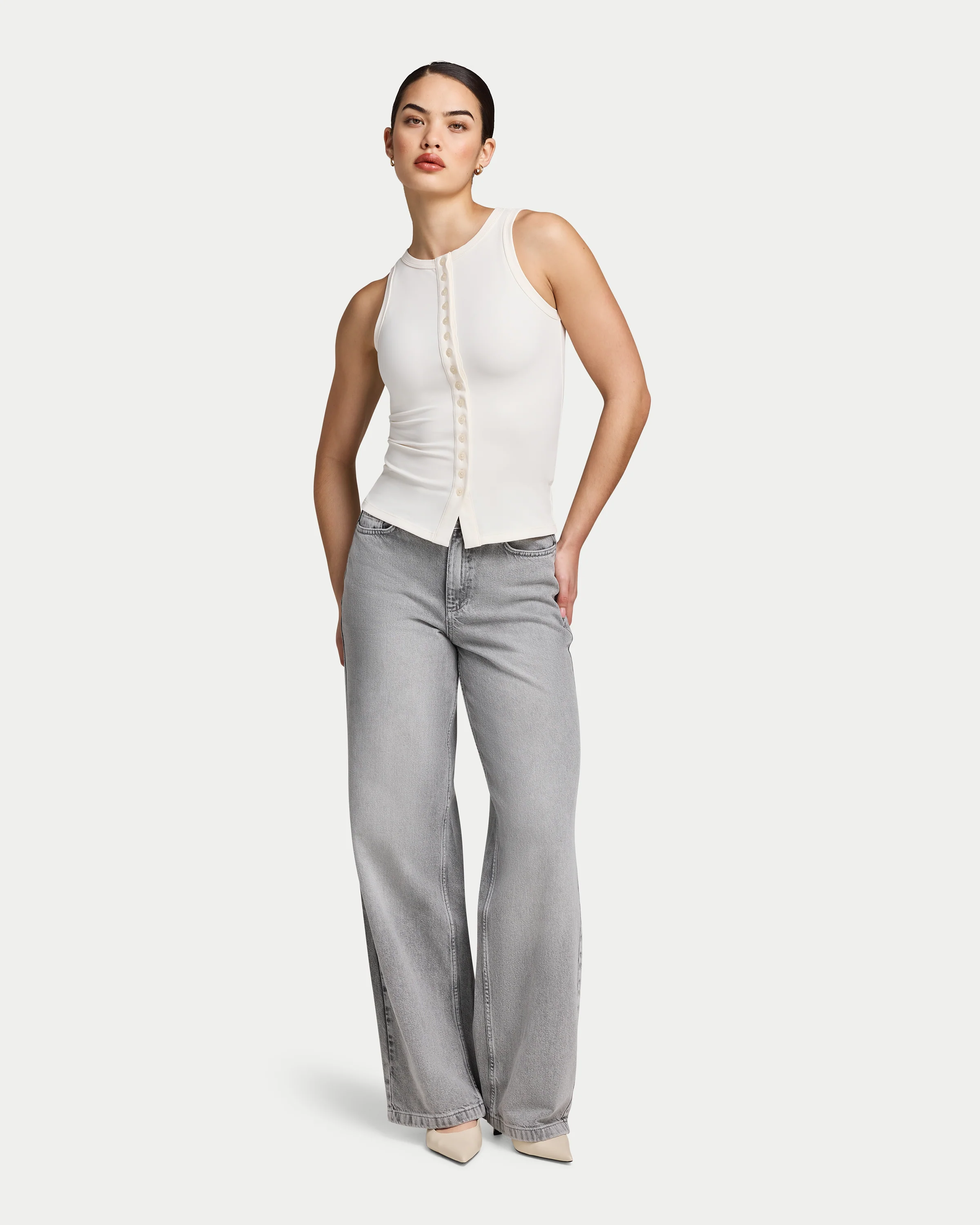 Womens Essentials Button Top - Image 4