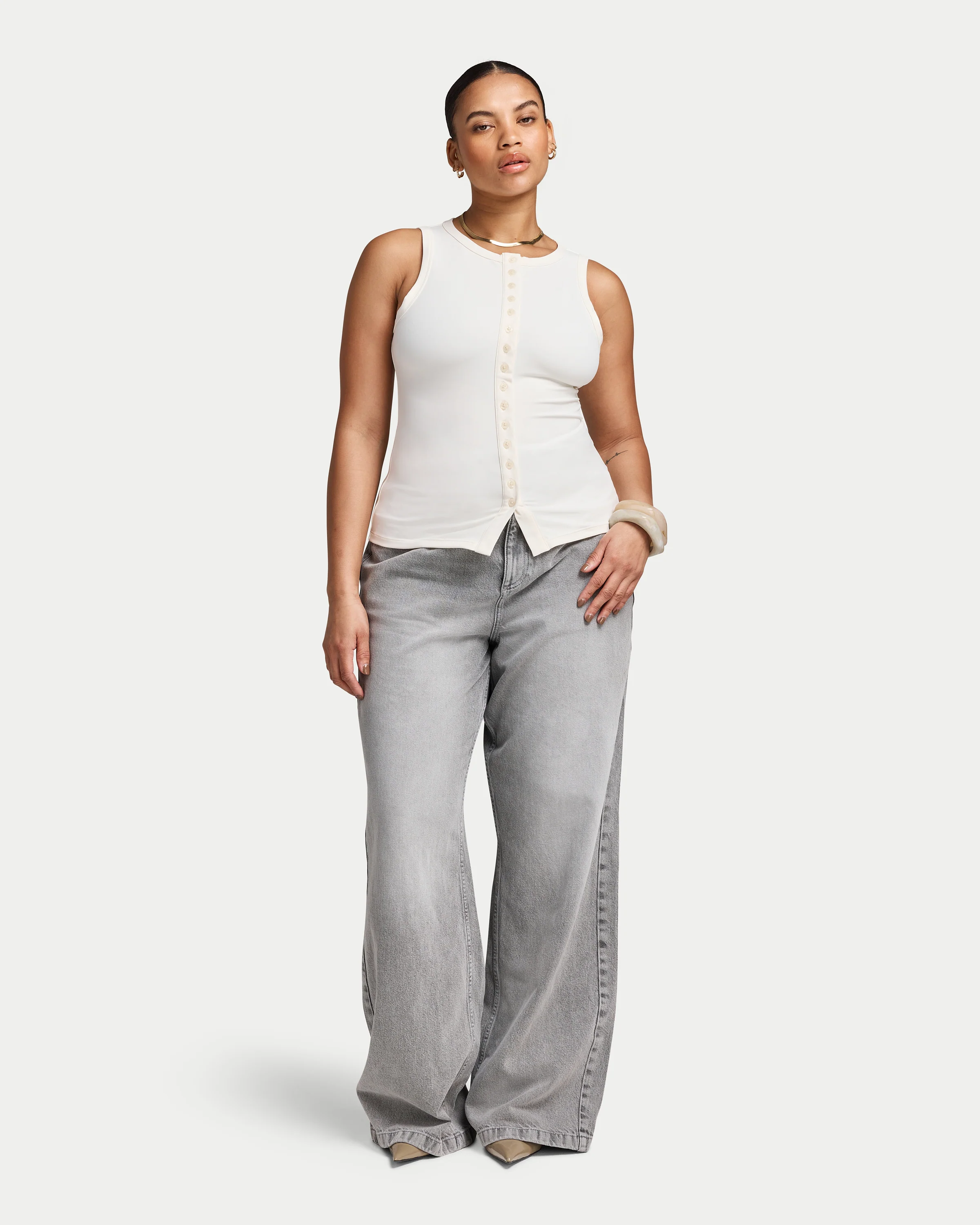 Womens Essentials Button Top - Image 6