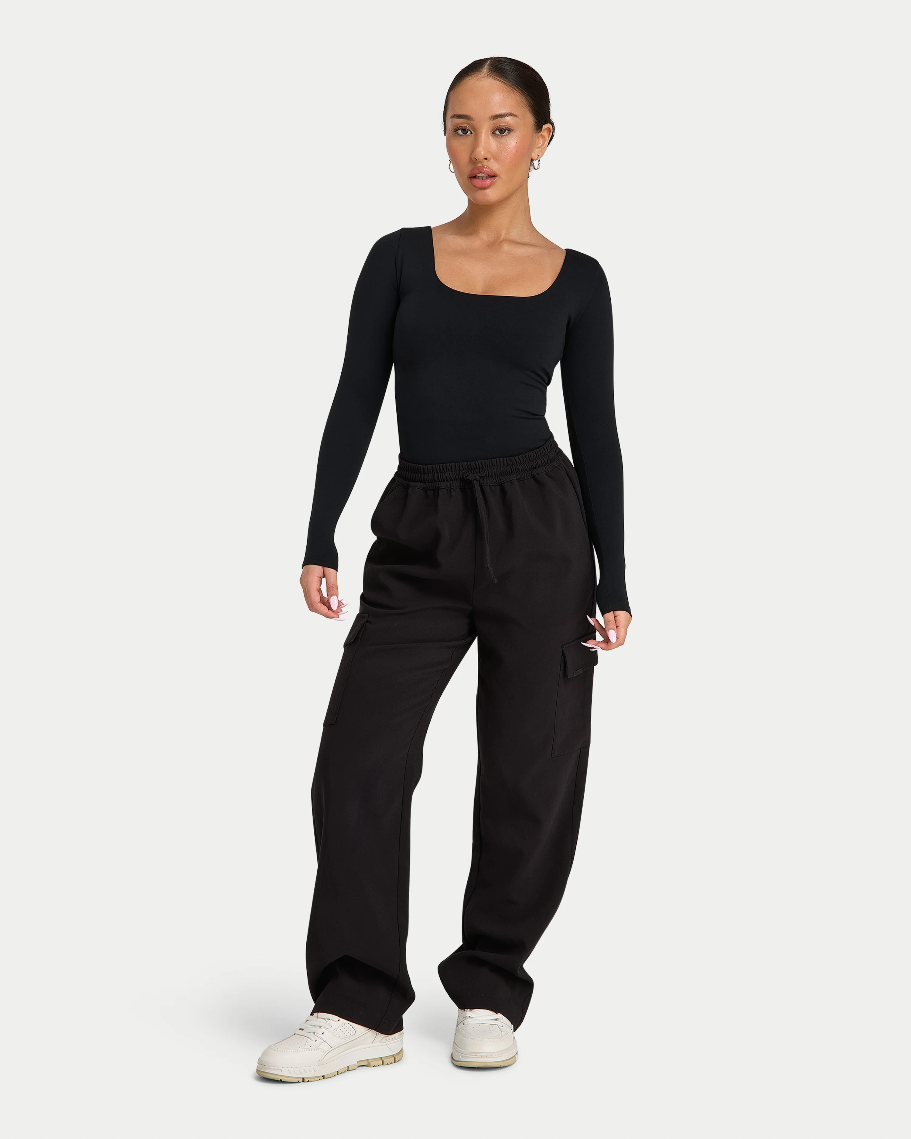 Womens Essential Dual Wear Long Sleeve Top - Image 4