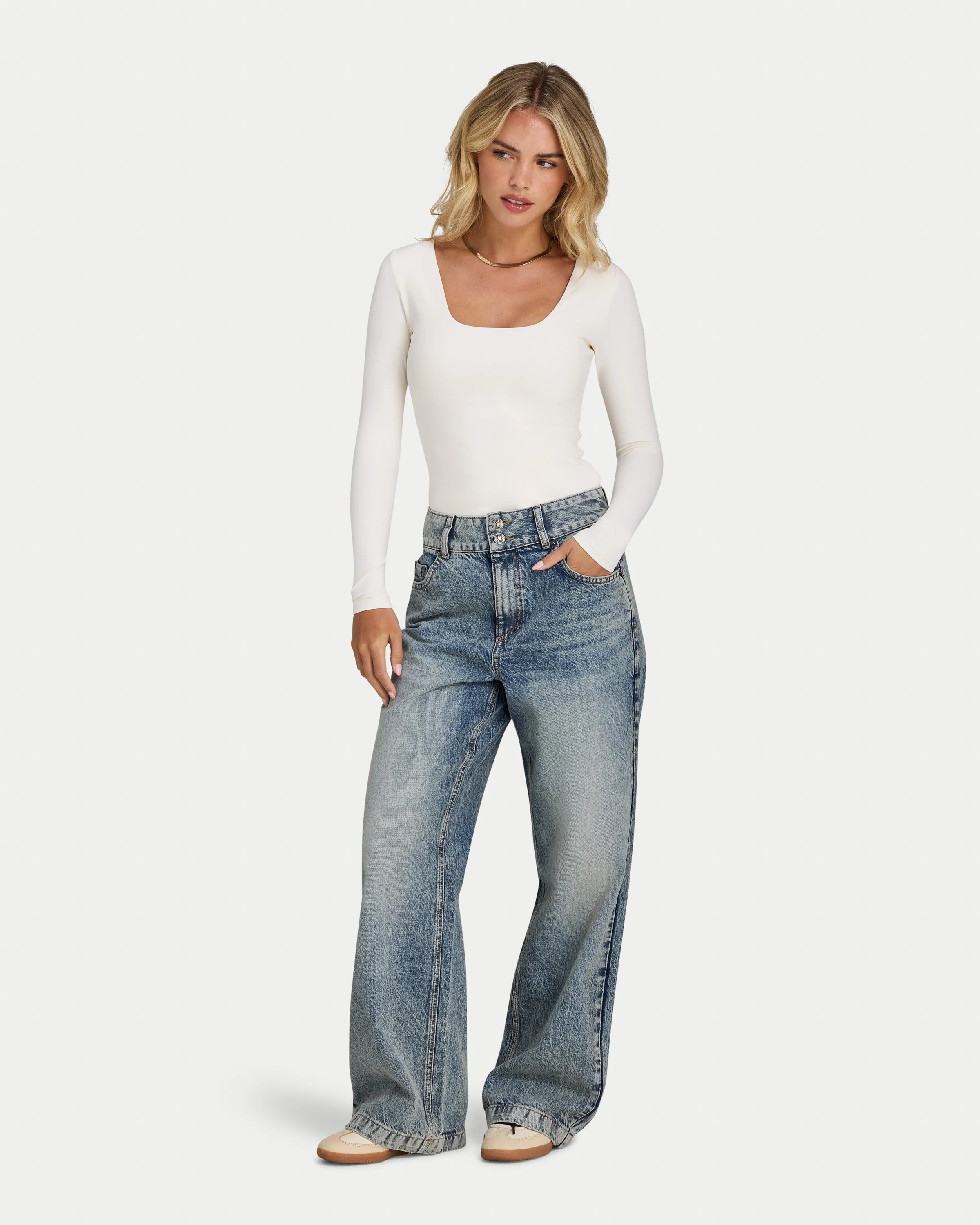 Womens Essential Dual Wear Long Sleeve Top - Image 8
