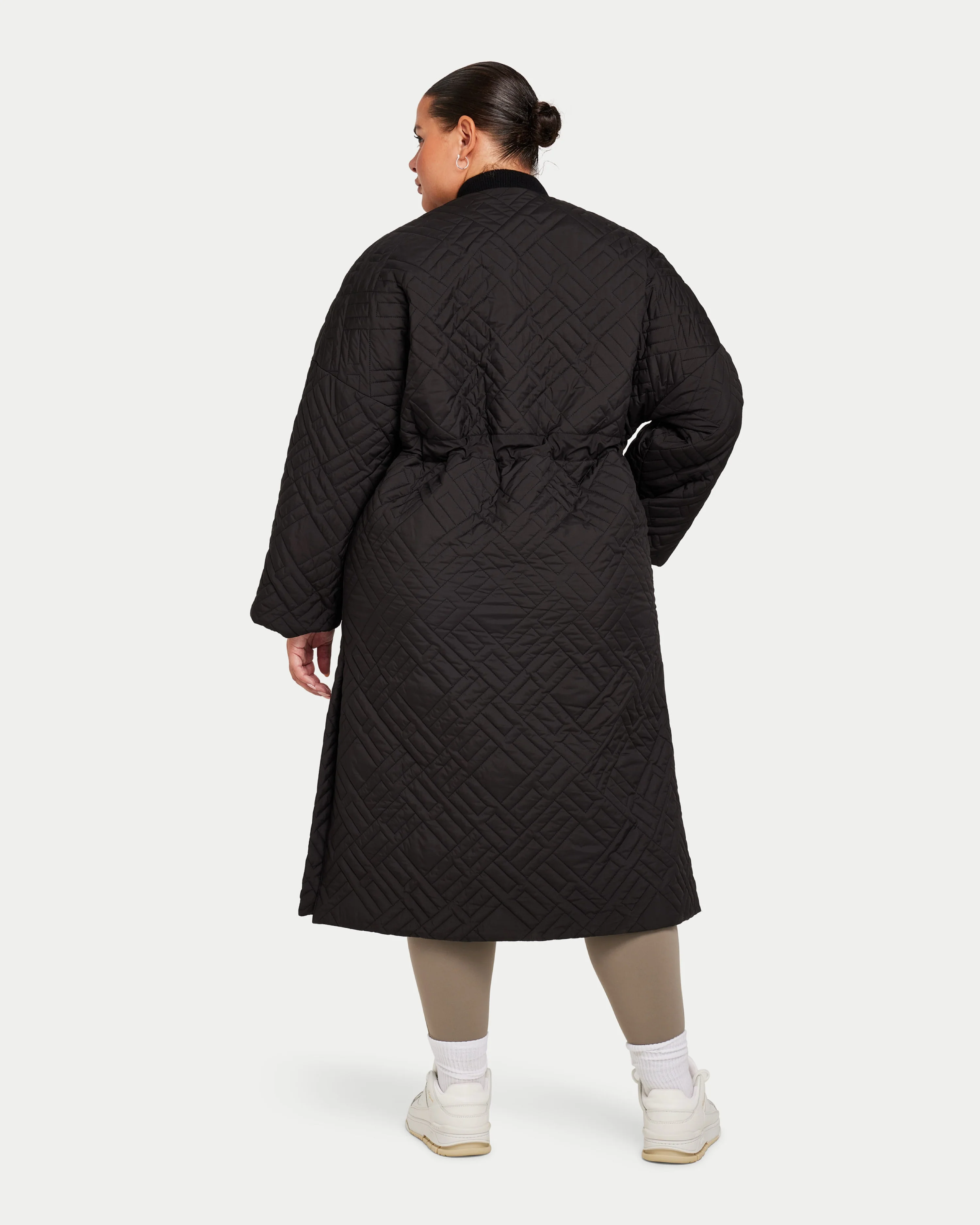 Womens Longline Puffer Jacket - Image 3