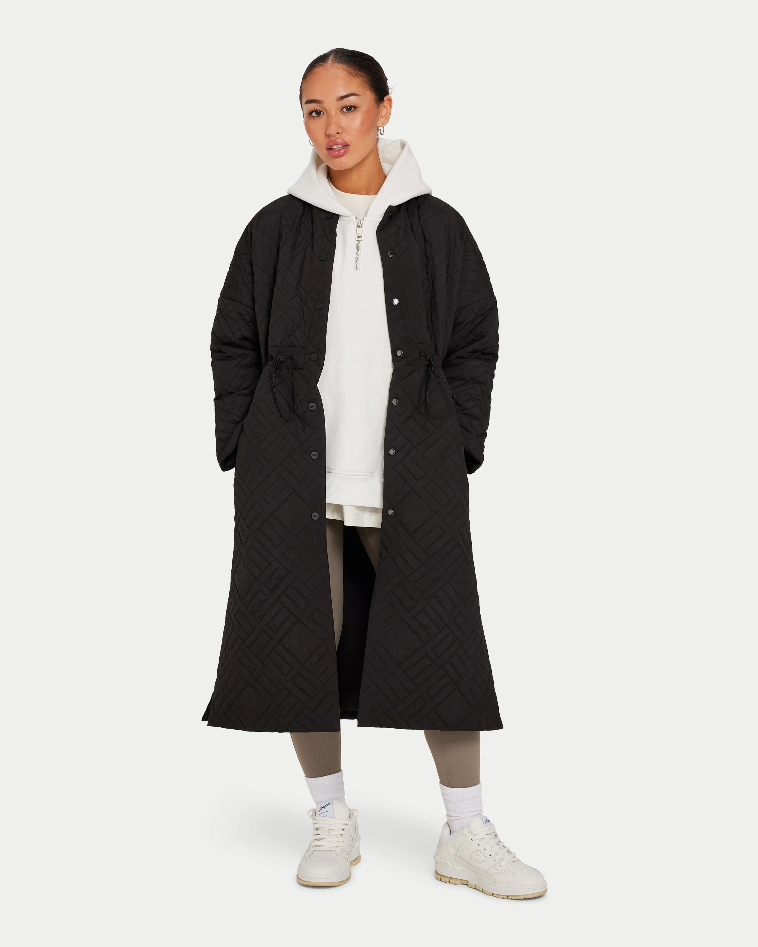 Womens Longline Puffer Jacket - Image 4