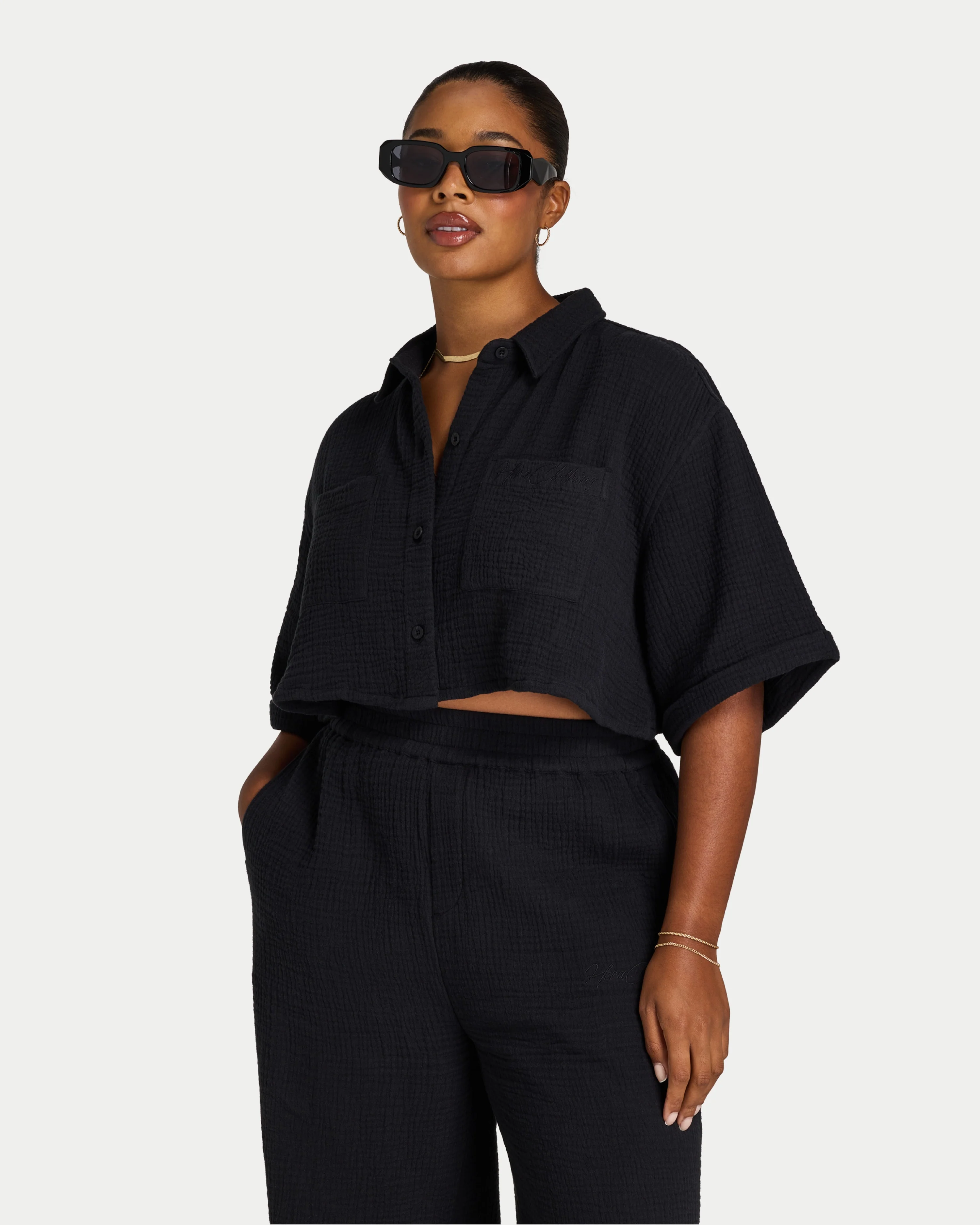 Womens Resort Cropped Shirt - Image 3
