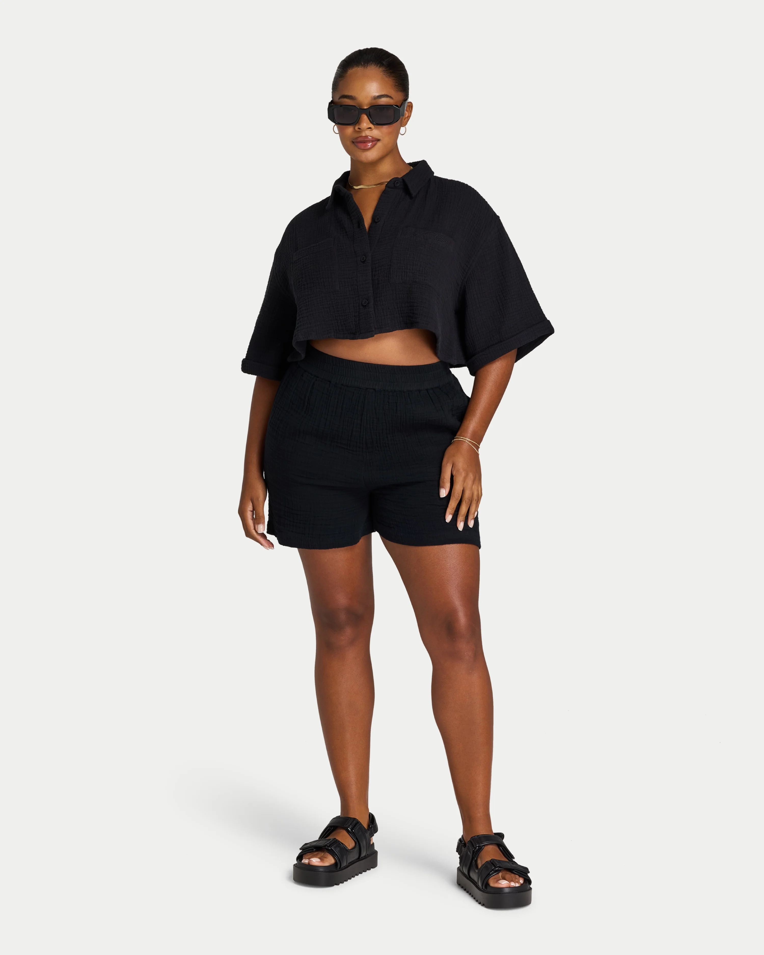 Womens Resort Cropped Shirt - Image 4