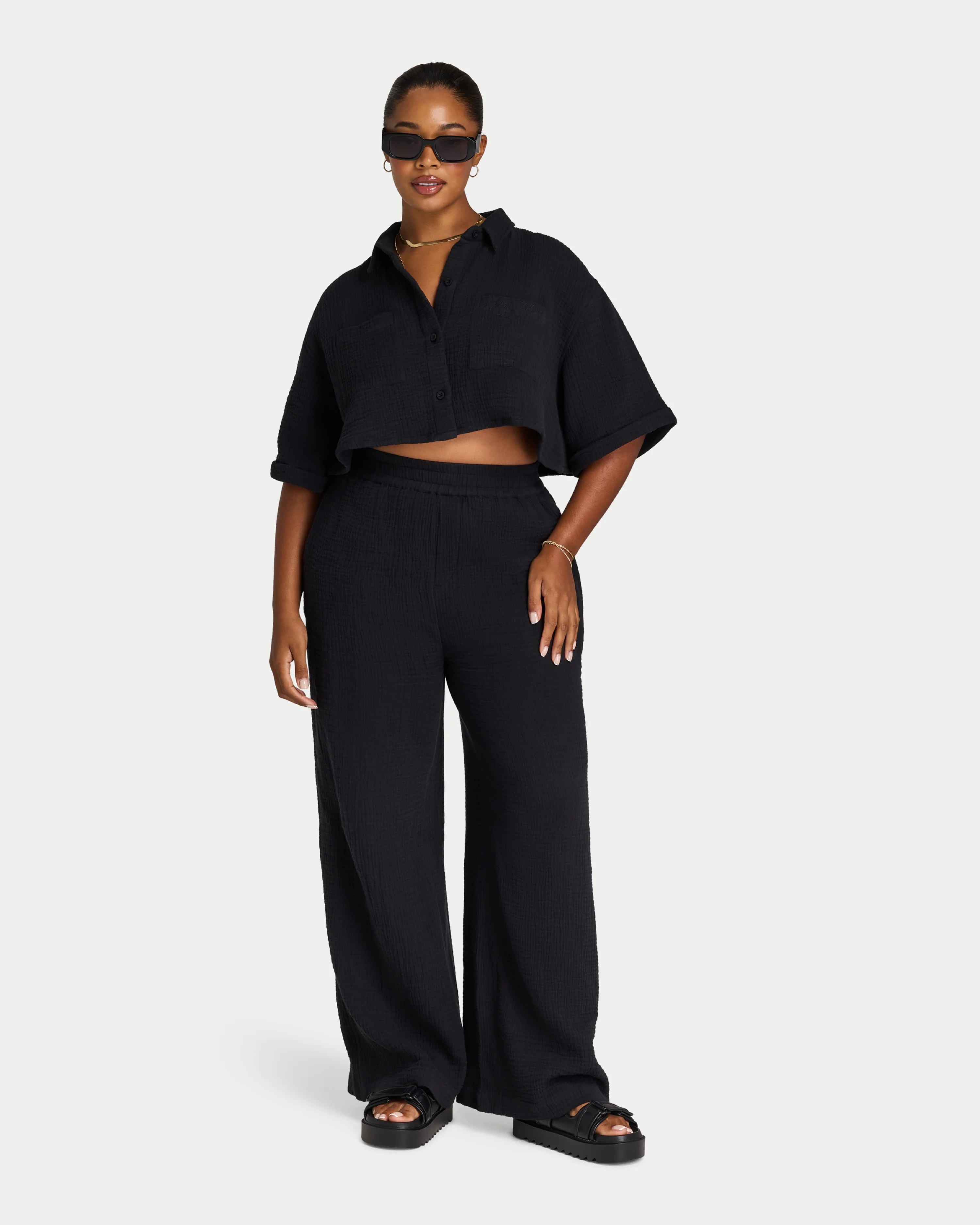 Womens Resort Cropped Shirt - Image 7
