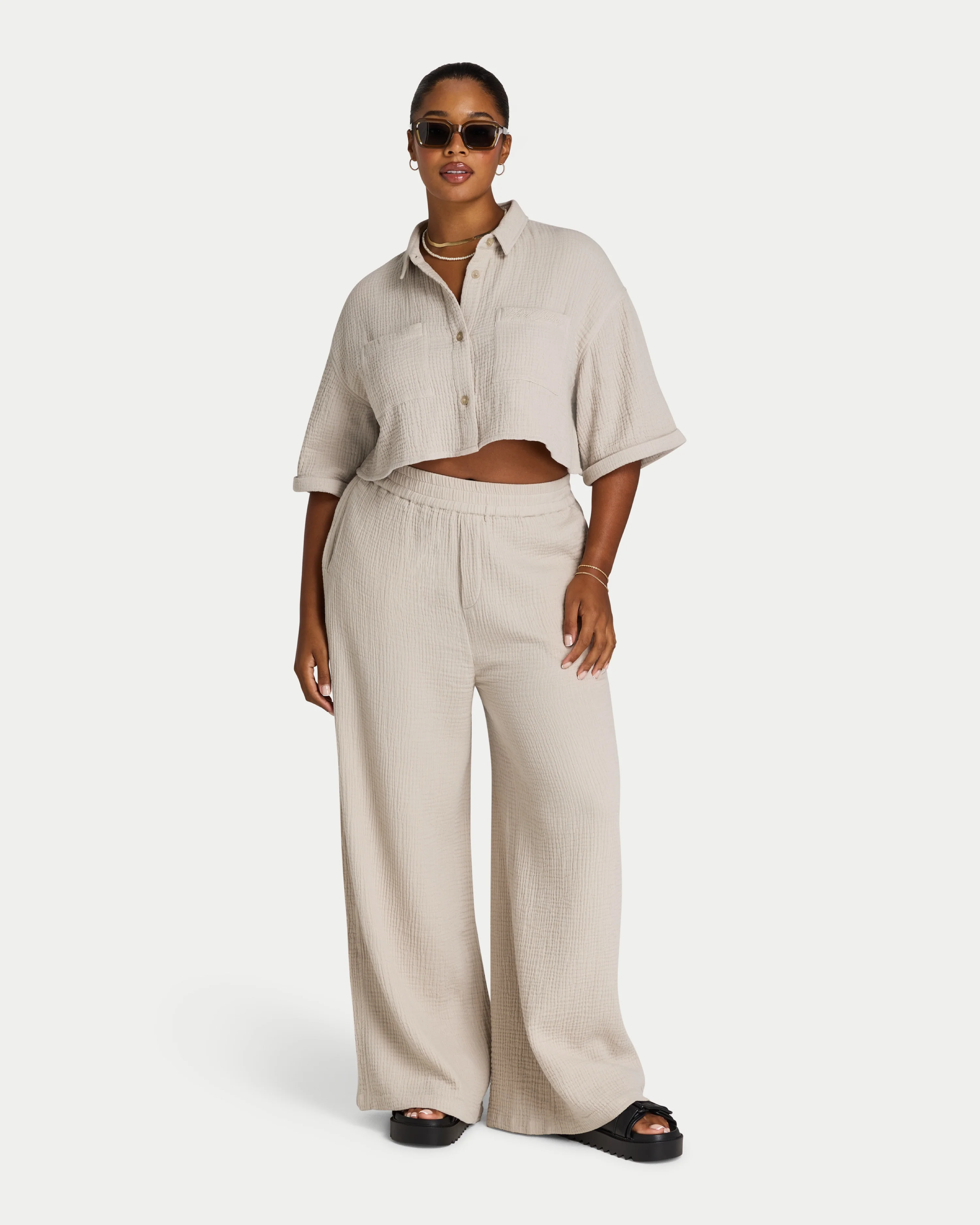 Womens Resort Cropped Shirt - Image 6