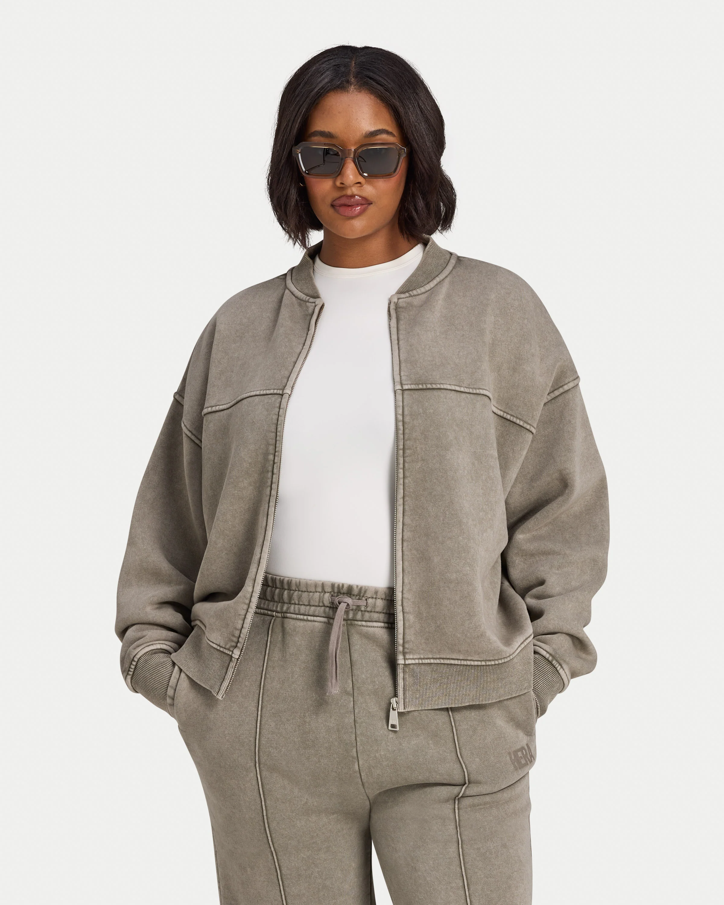Womens Signature Washed Bomber Jacket - Image 3