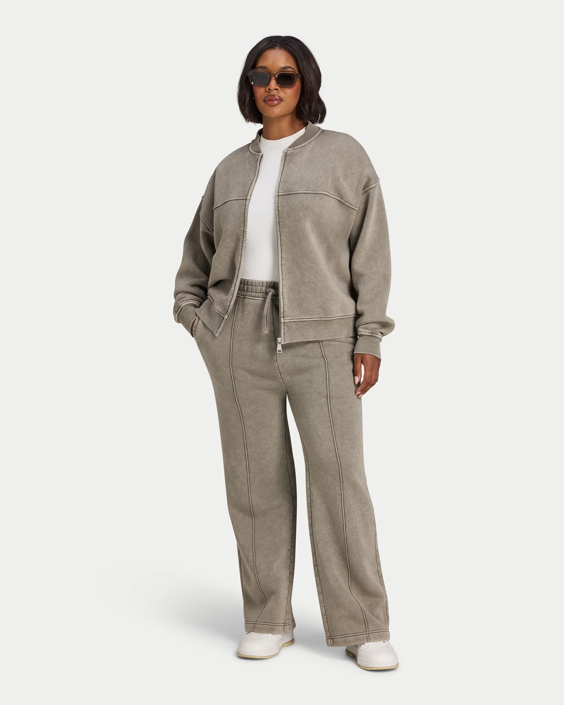 Womens Signature Washed Bomber Jacket - Image 4