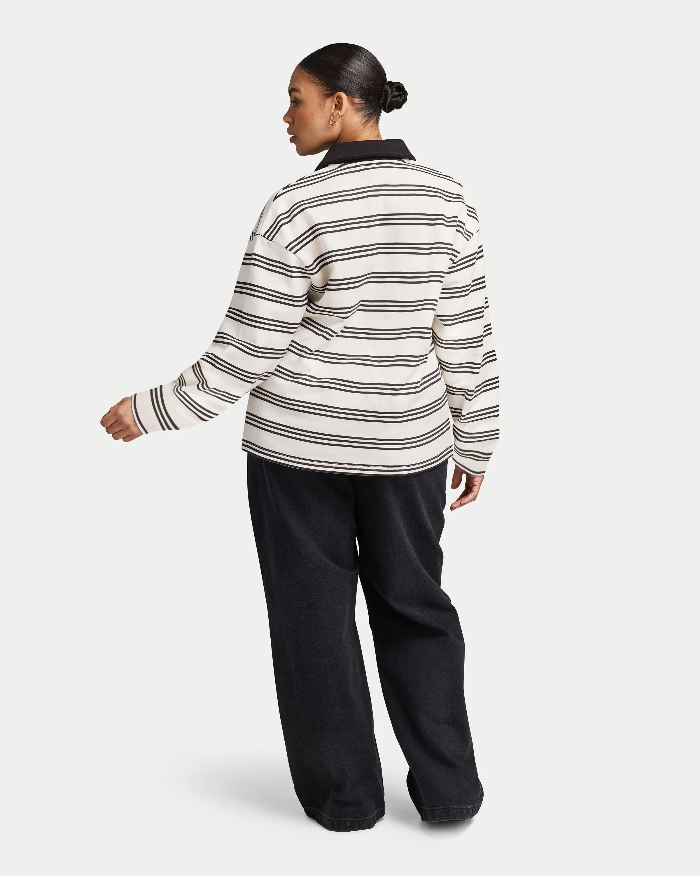 Womens Striped Rugby Polo Shirt - Image 5