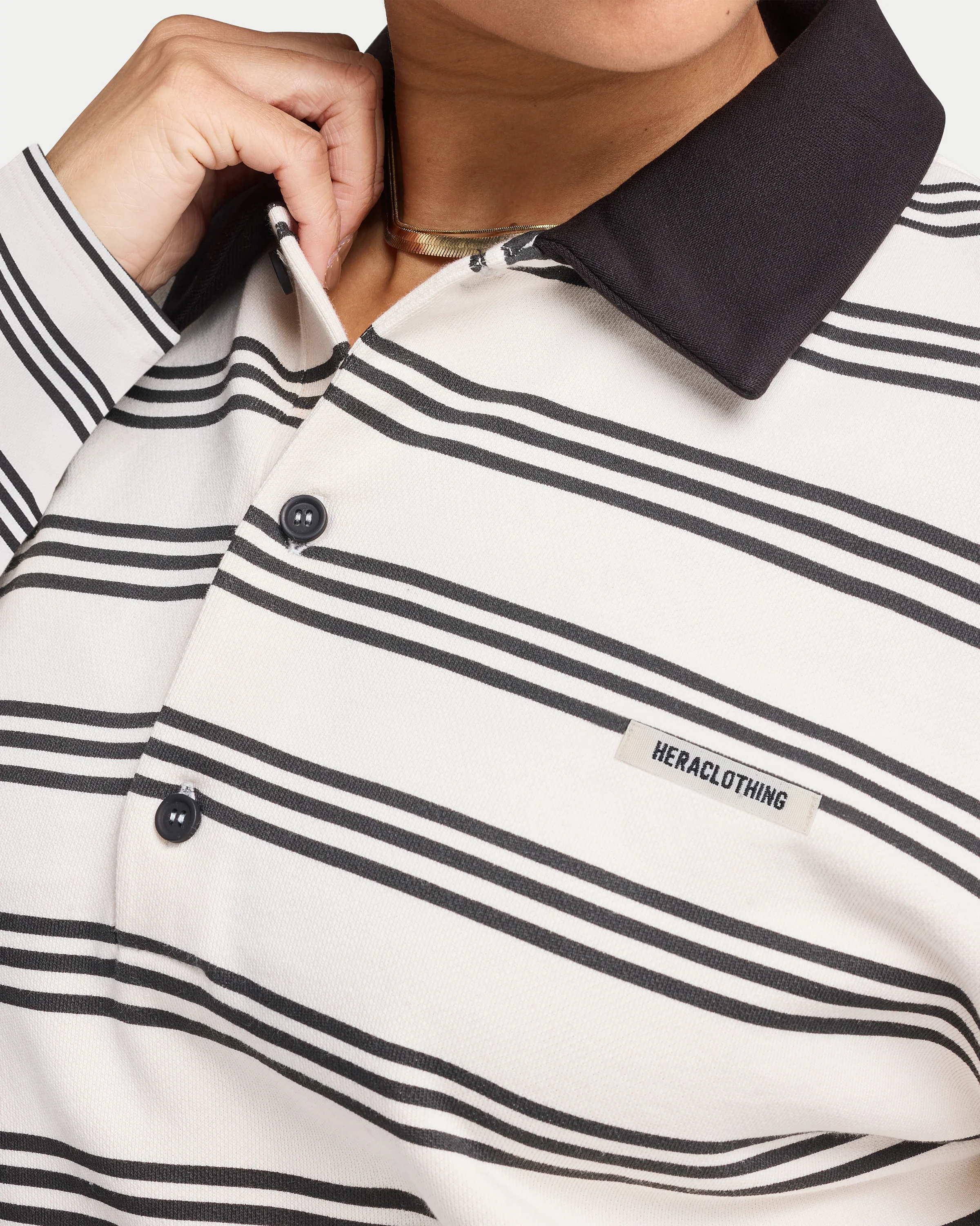 Womens Striped Rugby Polo Shirt - Image 7