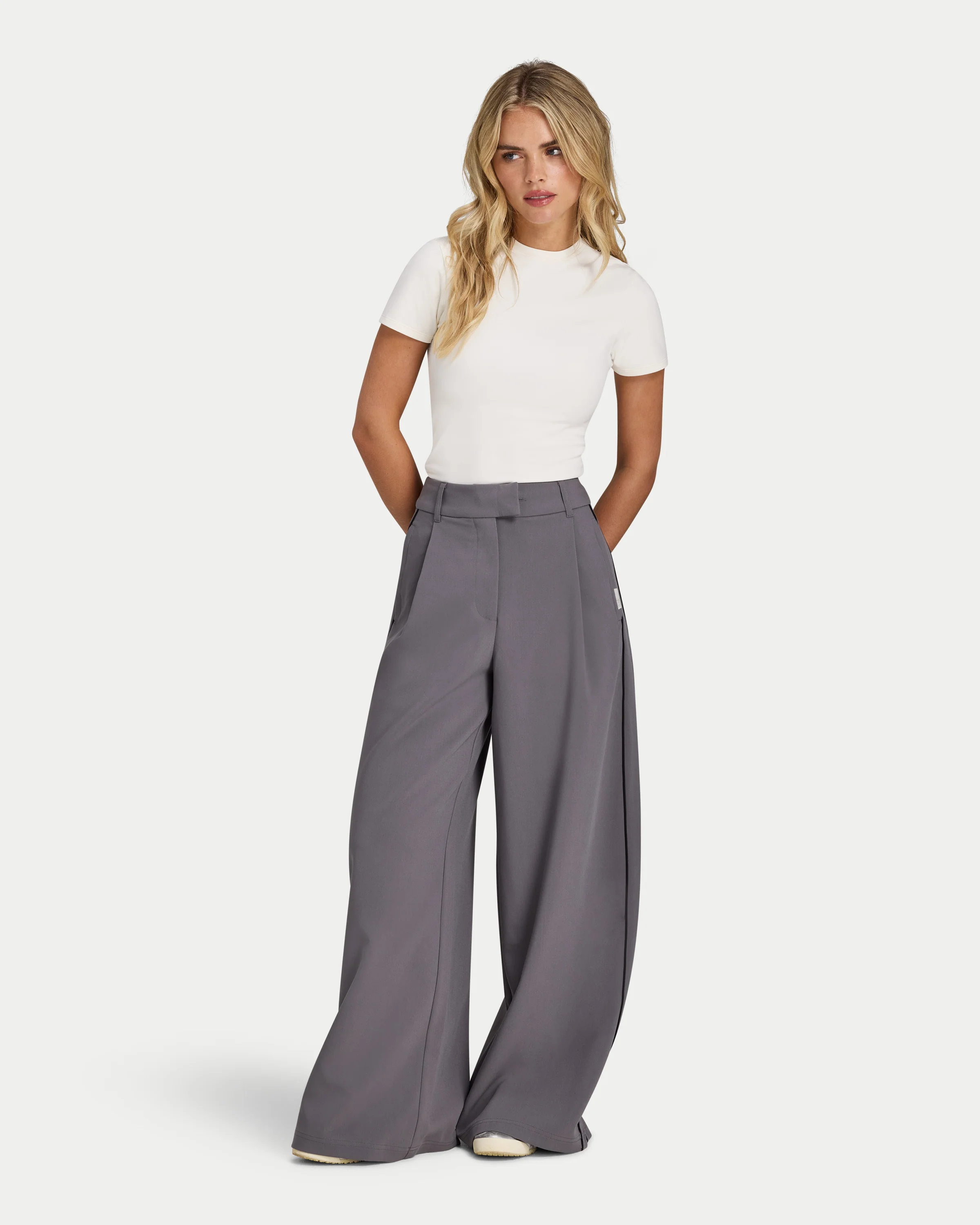 Womens Studio Wide Leg Trouser - Image 3